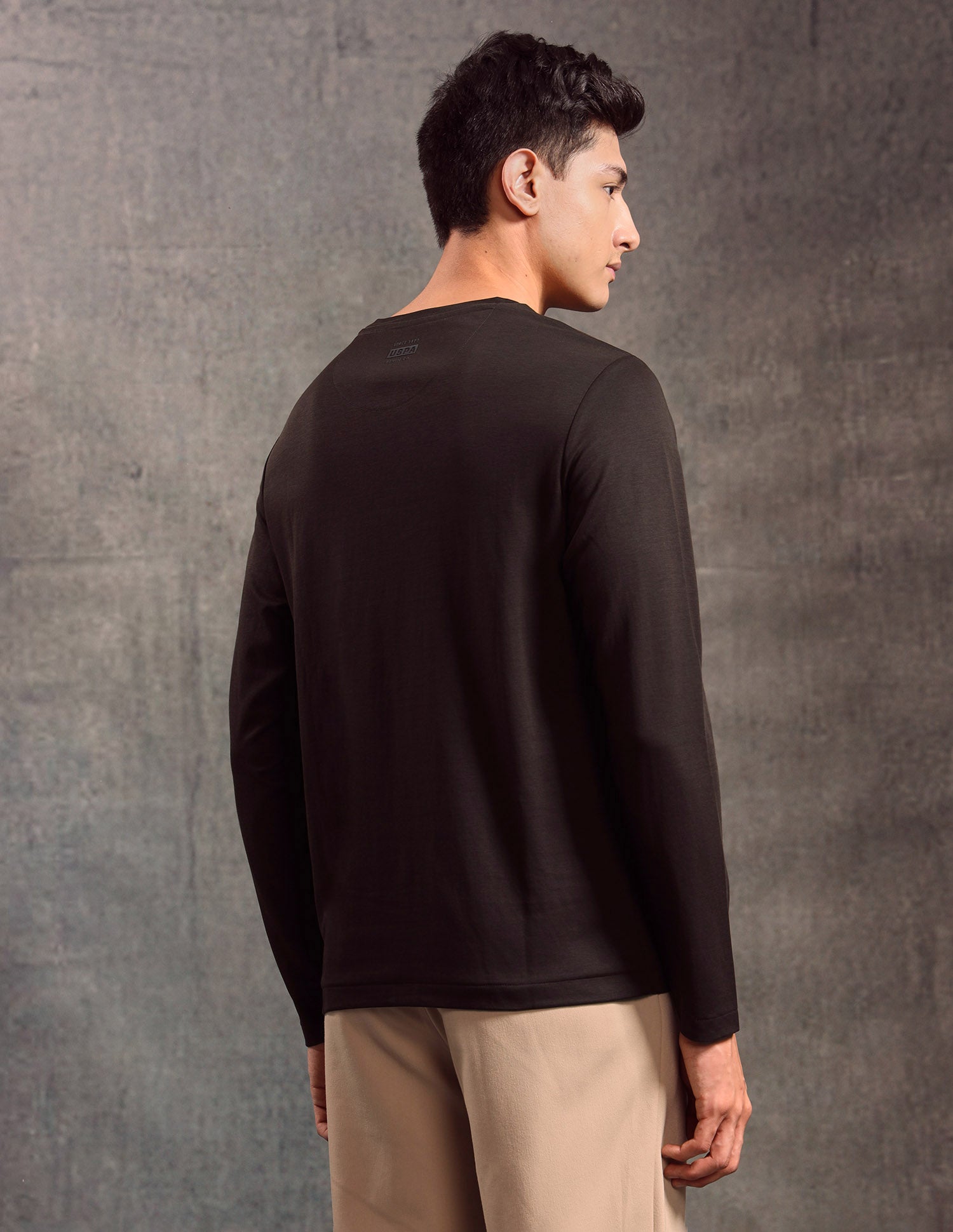 Brand Embossed Regular Fit T-shirt Dark Brown - U.S. POLO ASSN. | Large