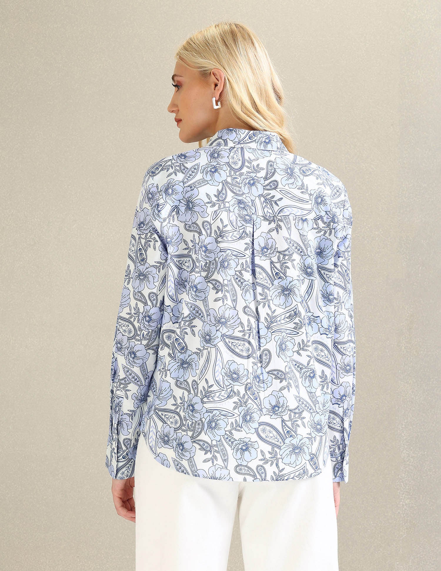 Pure Cotton Floral Shirt Blue - U.S. POLO ASSN. | Large