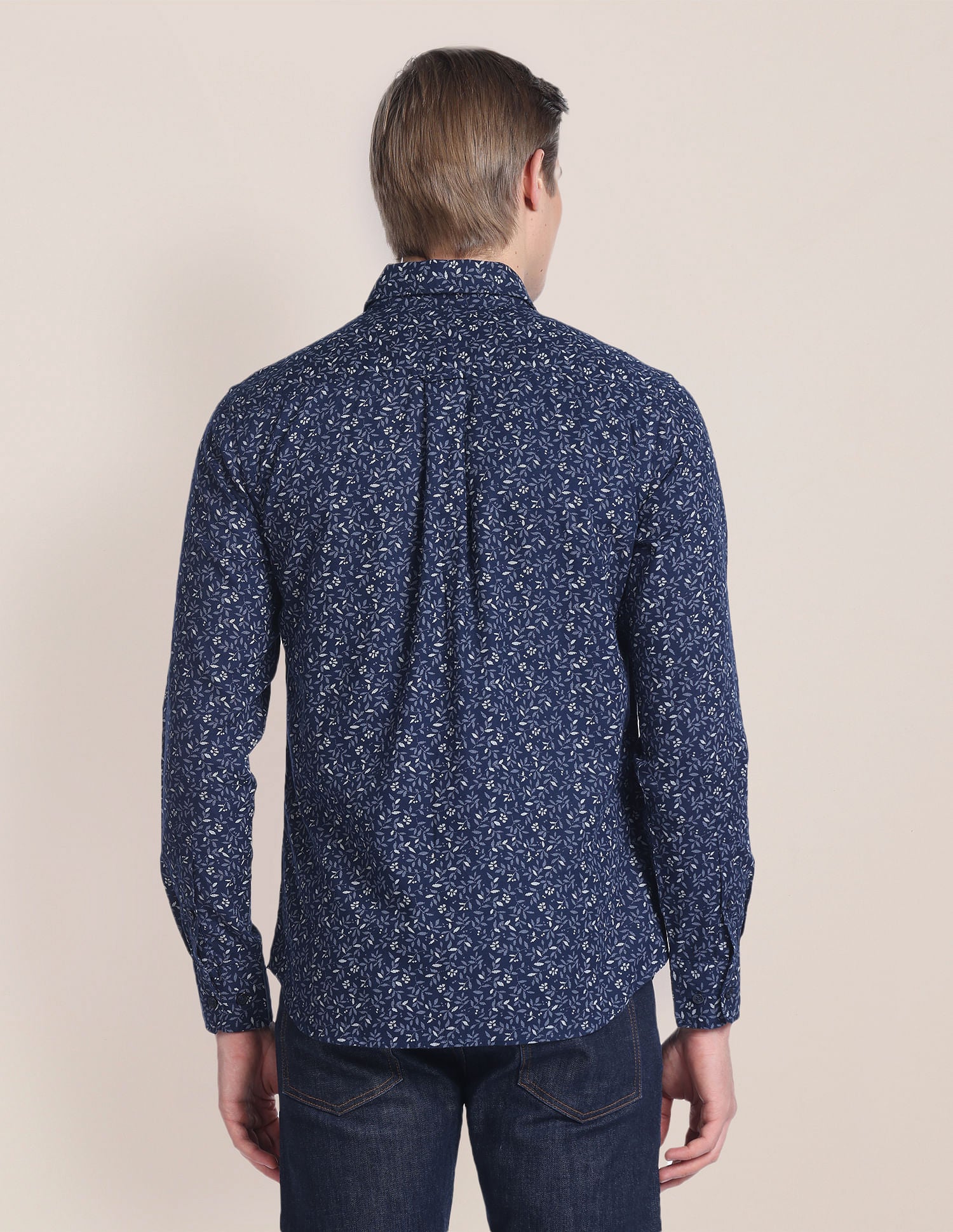 Tropical Print Dobby Shirt Navy - U.S. Polo Assn. India | Large