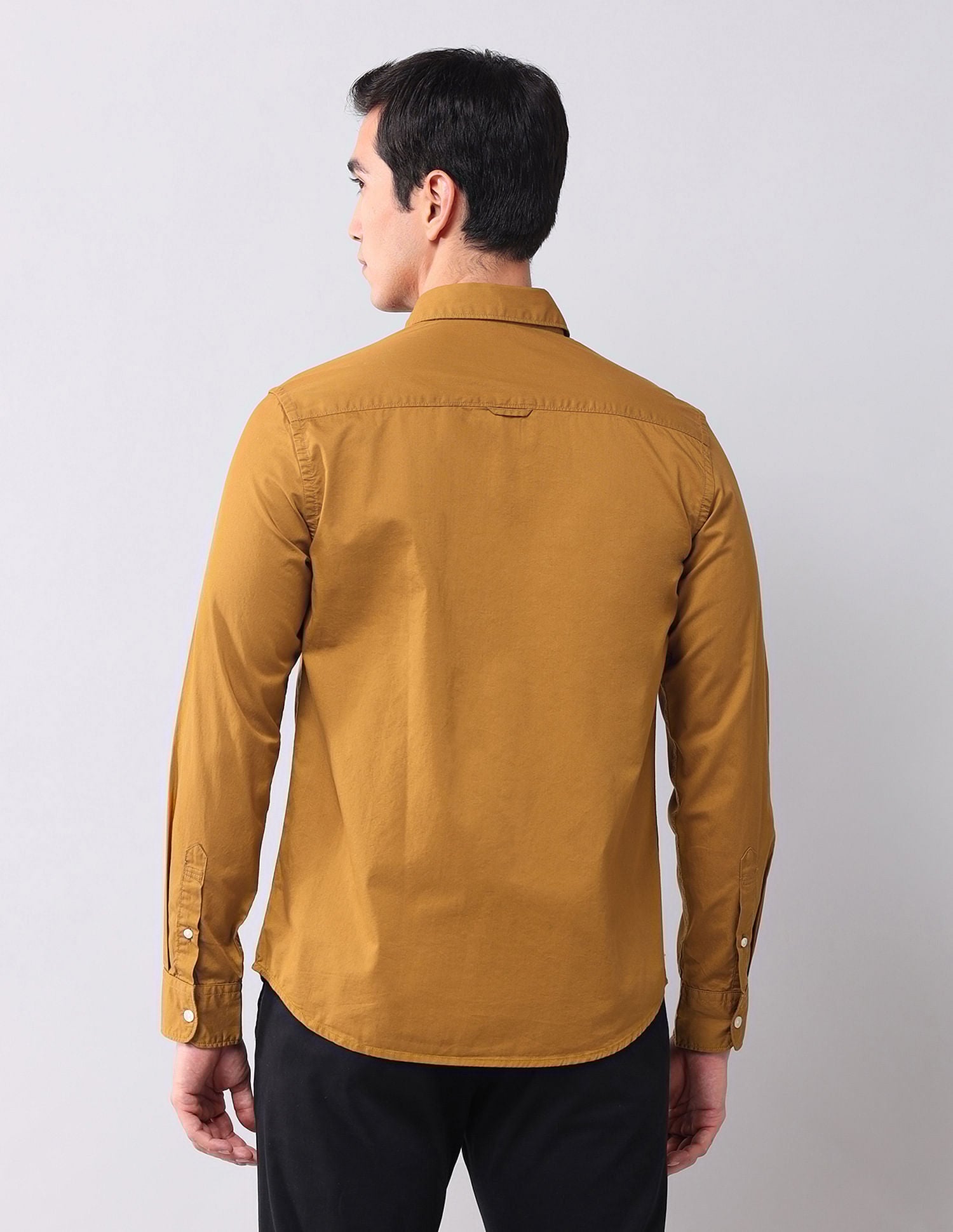 Regular Fit Twill Solid Shirt Ochre - U.S. POLO ASSN. | Large