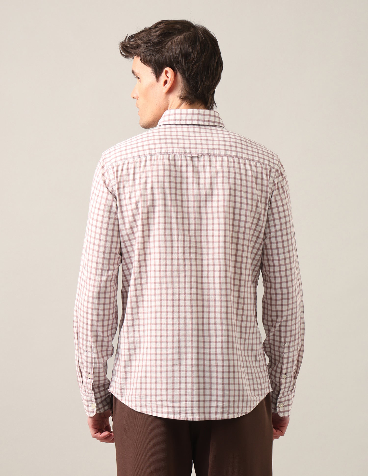 Grid Tattersall Checked Regular Fit Shirt Light Pink - U.S. Polo Assn. India | Large