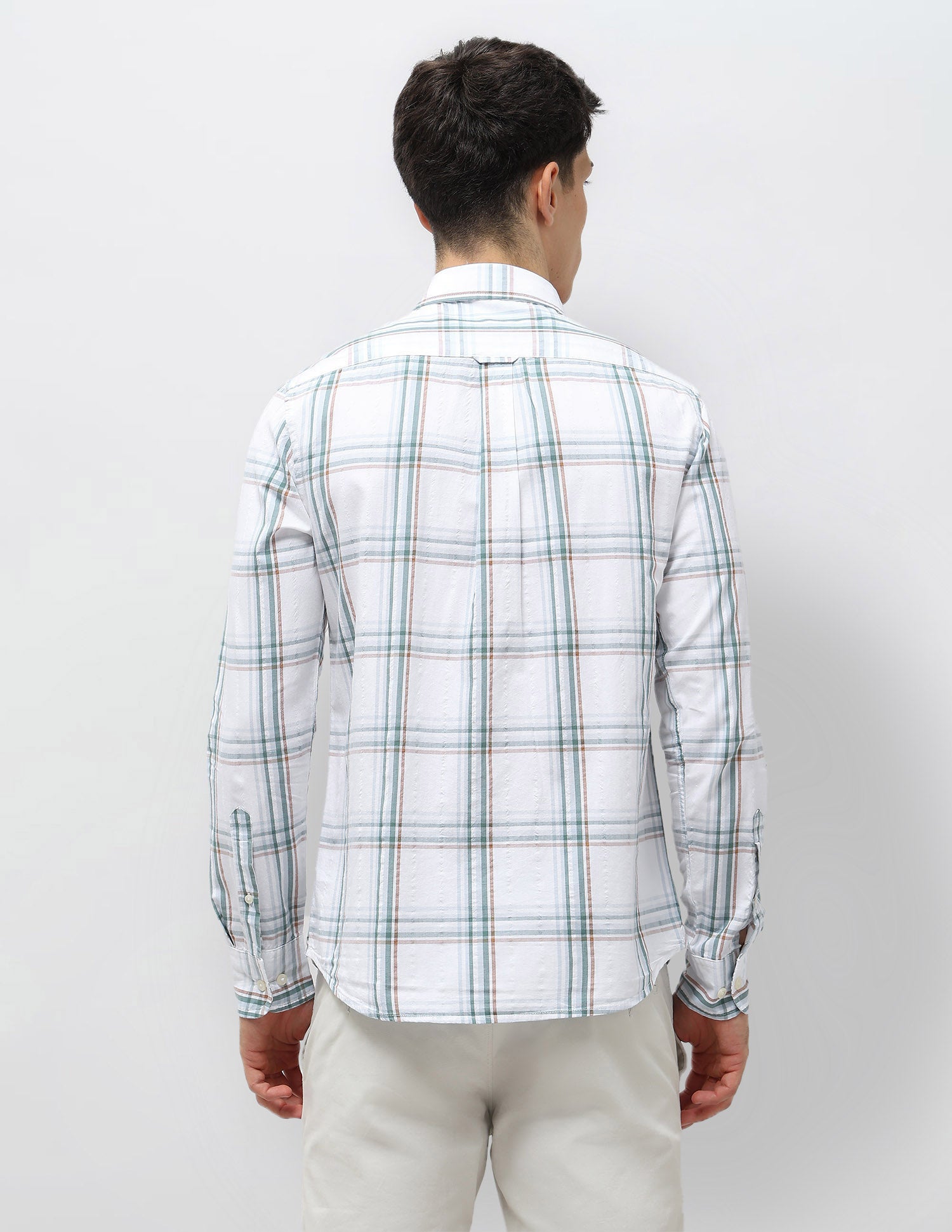 Grid Tattersall Checked Seersucker Shirt Light Green - U.S. POLO ASSN. | Large