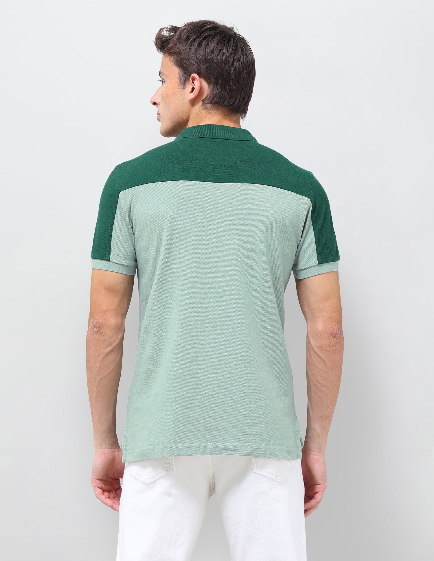 Colourblocked Regular Fit Polo Shirt Light Green - U.S. Polo Assn. India | Large