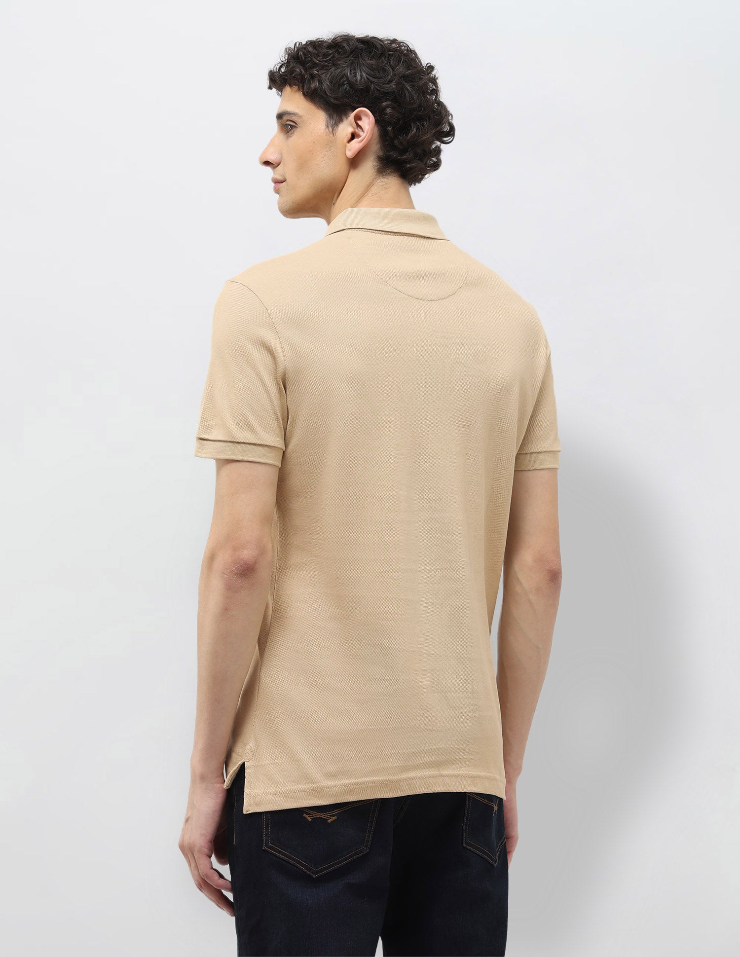 Brand Printed Muscle Fit Polo Shirt Beige - U.S. Polo Assn. India | Large