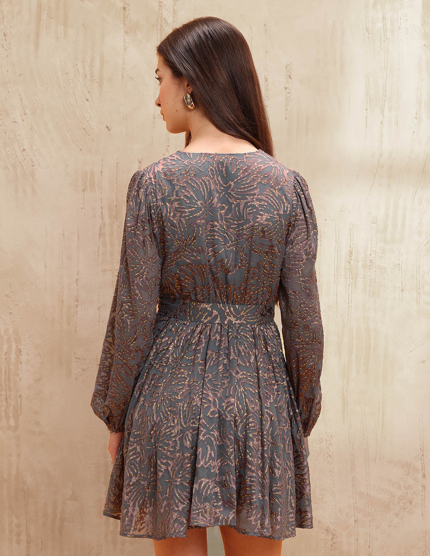 Abstract Printed Fit & Flare Dress With Belt Pink - U.S. POLO ASSN. | Large