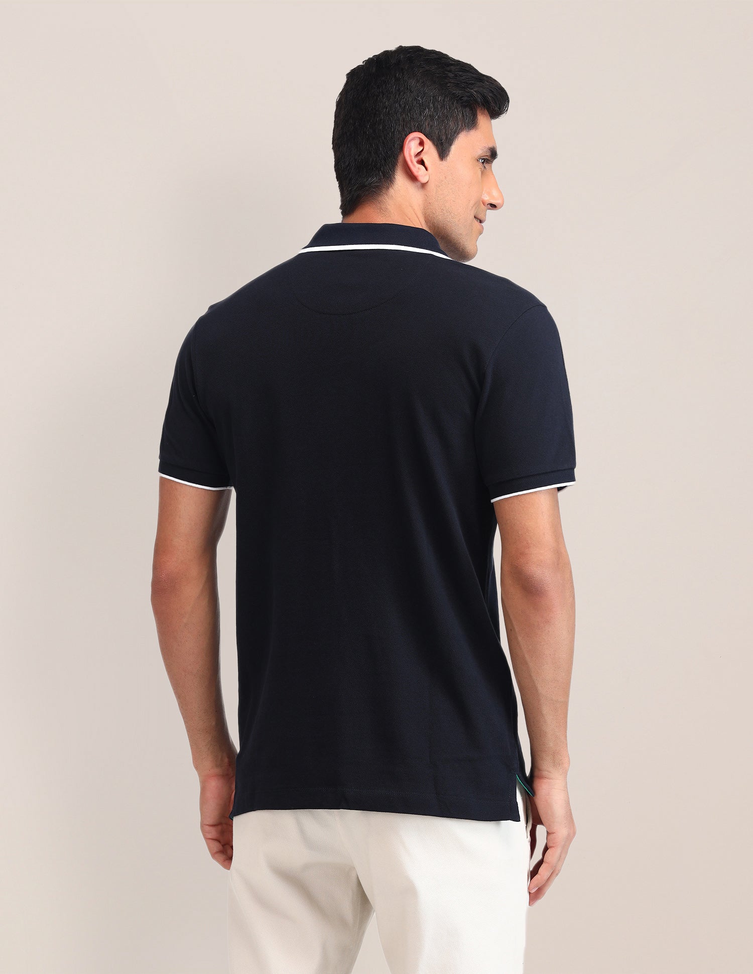 Solid Pattern Cotton Polo Shirt Navy - U.S. Polo Assn. India | Large