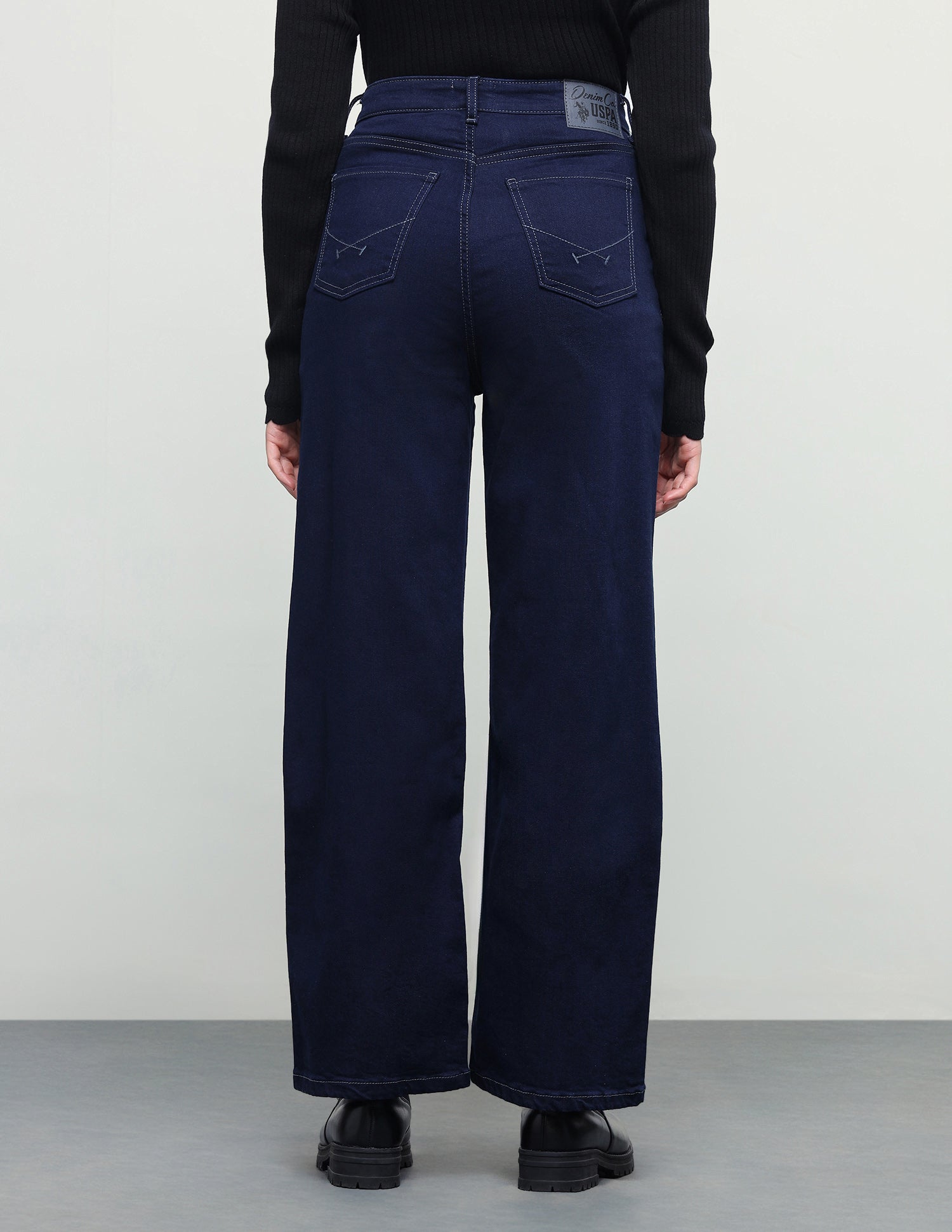 Wide Leg Fit Blue Jeans Dark Blue - U.S. Polo Assn. India | Large