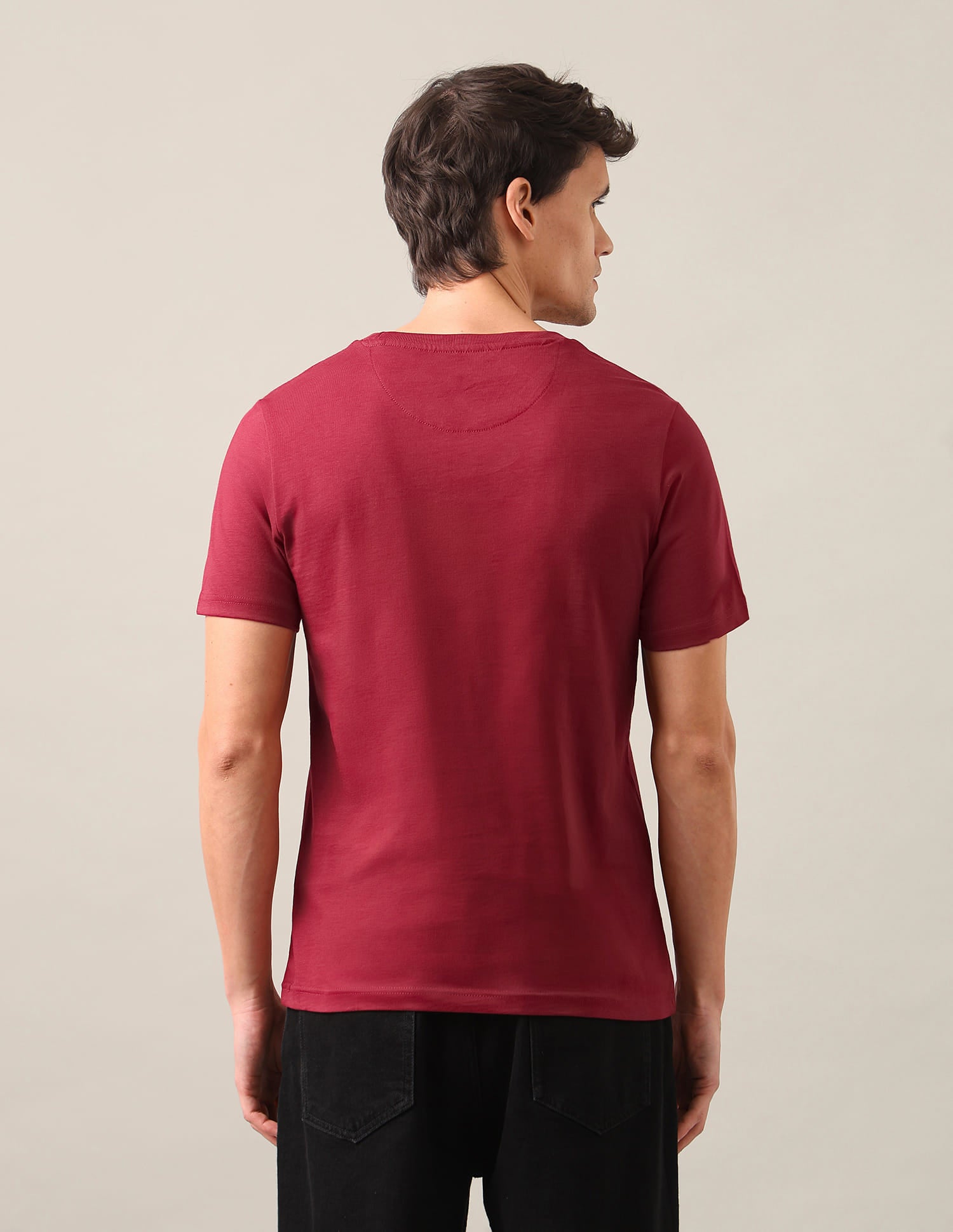 Brand Embossed Regular Fit T-Shirt Red - U.S. Polo Assn. India | Large