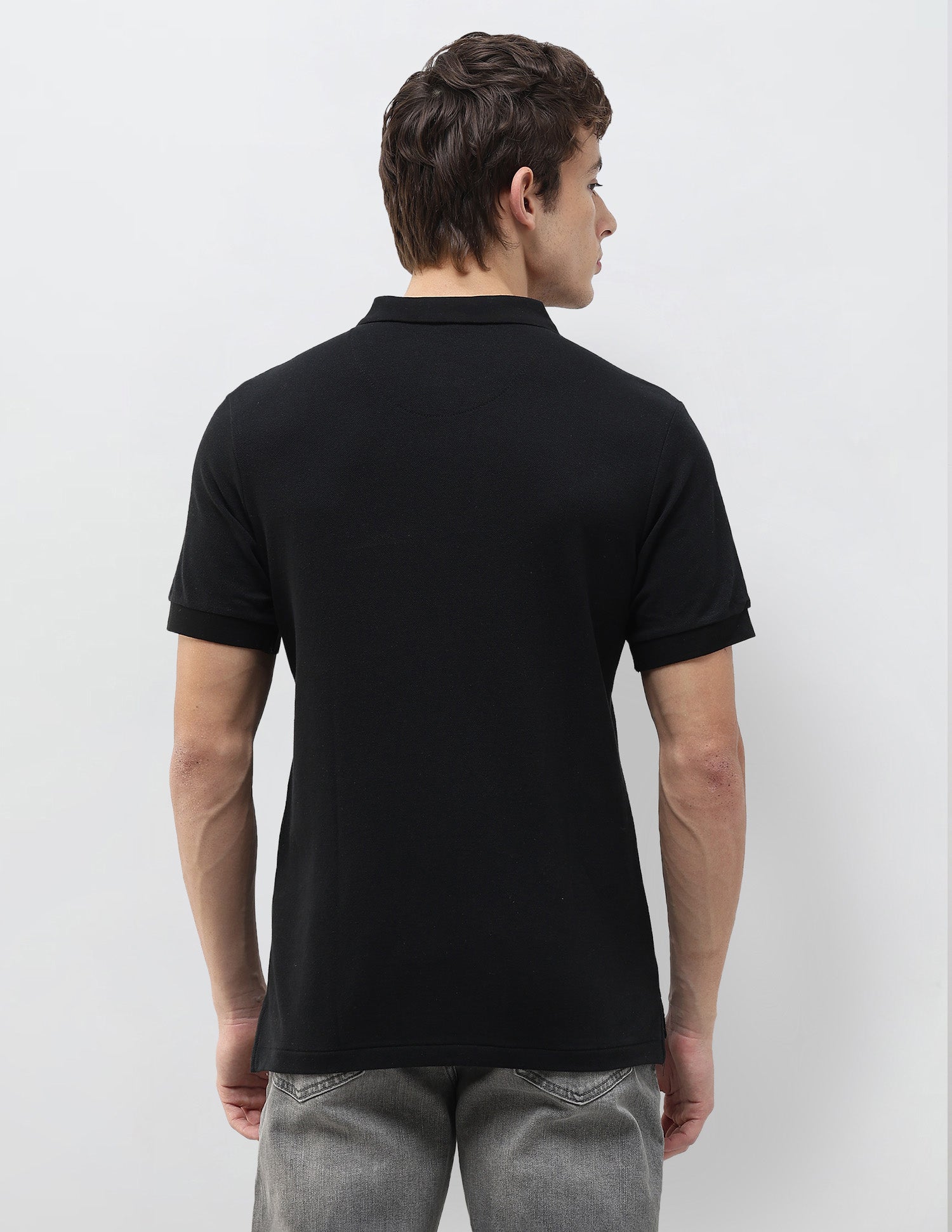 Solid Slim Fit Polo Shirt Black - U.S. Polo Assn. India | Large