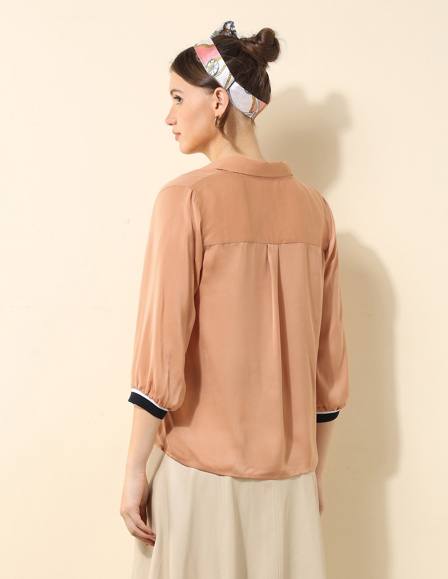 Satin Solid Shirt Peach - U.S. Polo Assn. India | Large