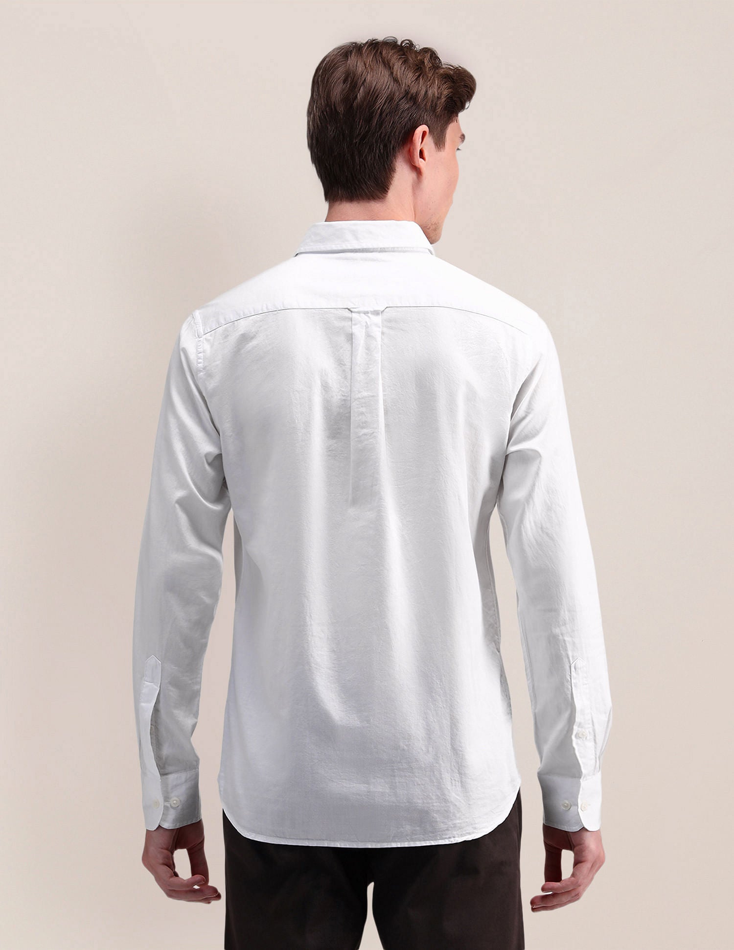Engineered Stripe Pure Cotton Shirt White - U.S. Polo Assn. India | Large