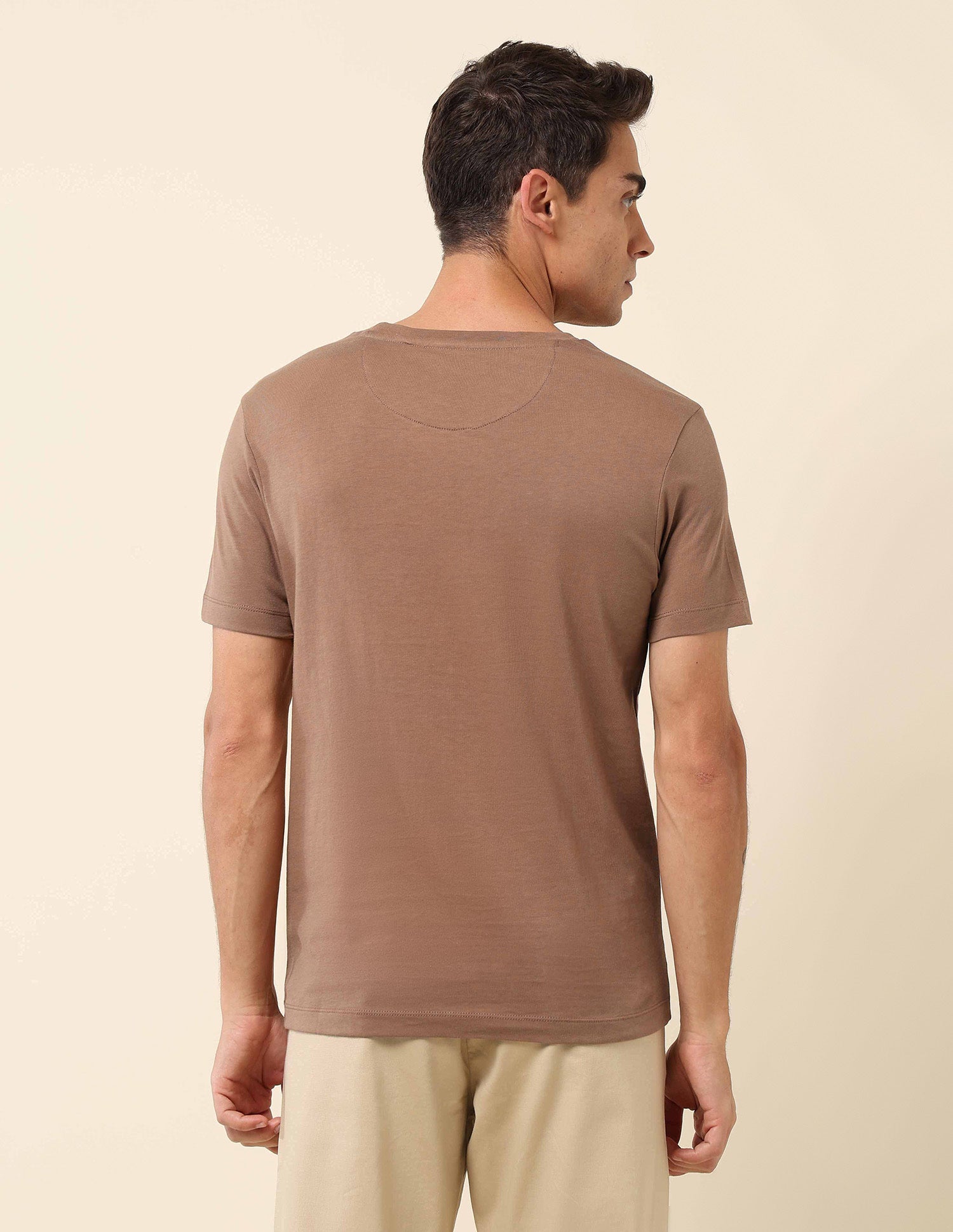 Brand Embossed Slim Fit T- Shirt Beige - U.S. Polo Assn. India | Large