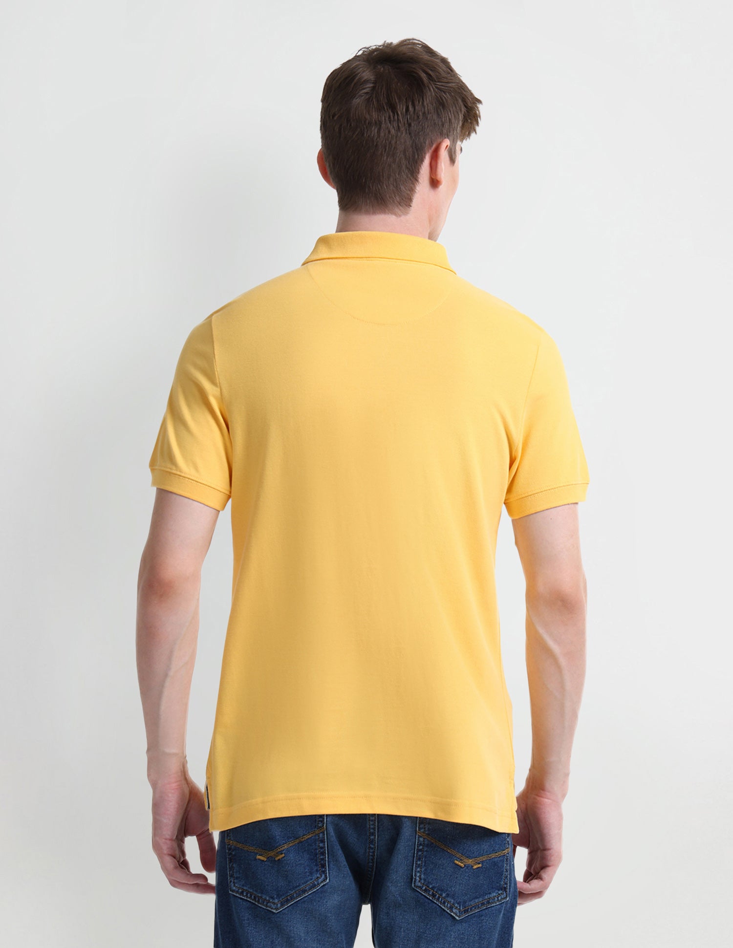 Typography Regular Fit Polo Shirt Yellow - U.S. Polo Assn. India | Large