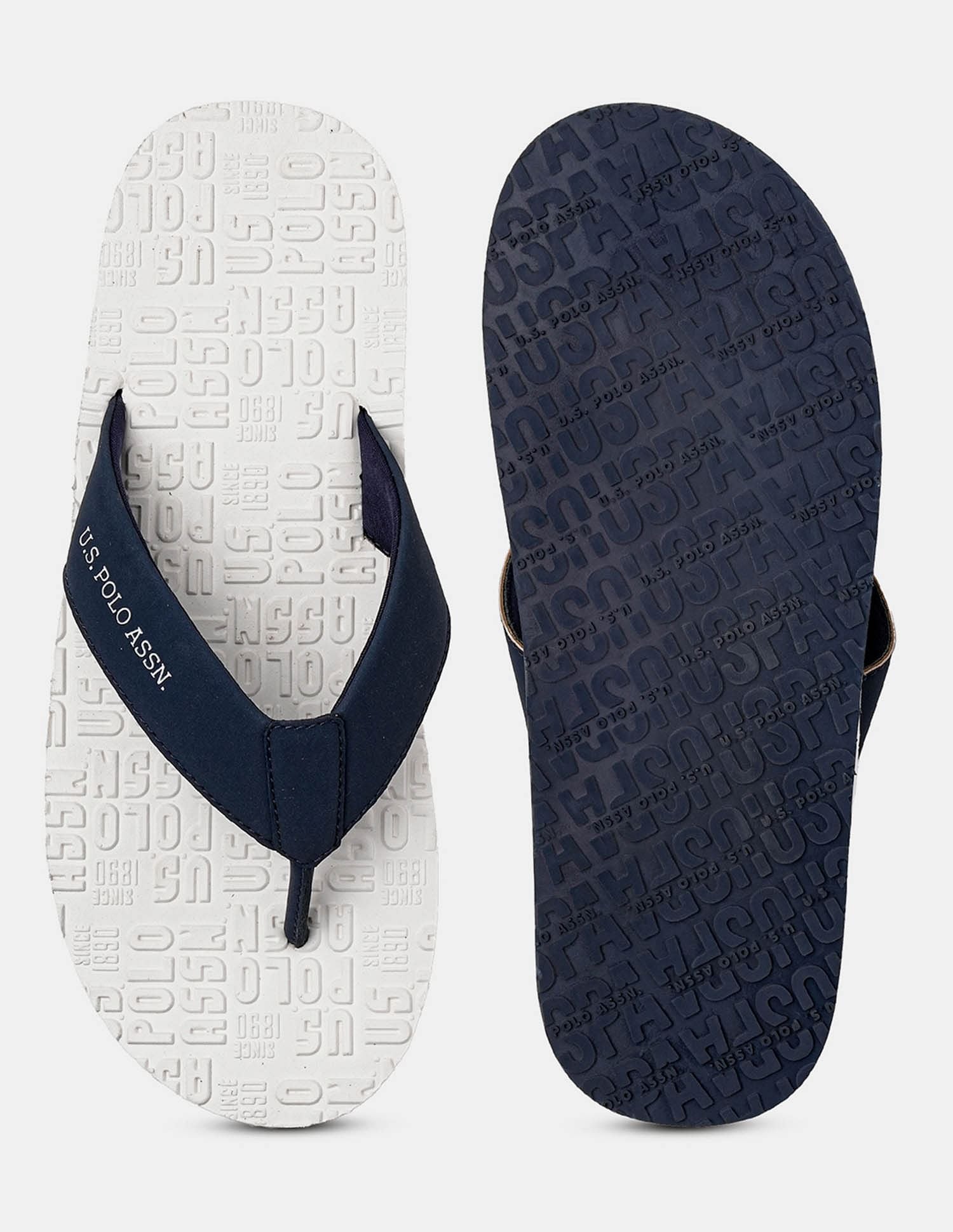 Men Rodri Brand Printed Flip Flops White - U.S. POLO ASSN. | Large