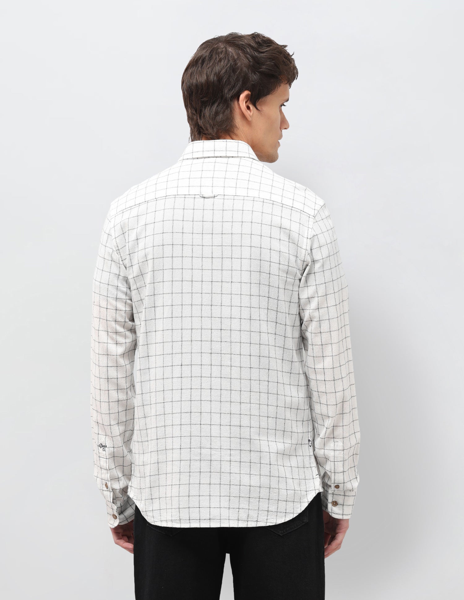 Windowpane Checked Regular Fit Shirt White - U.S. Polo Assn. India | Large