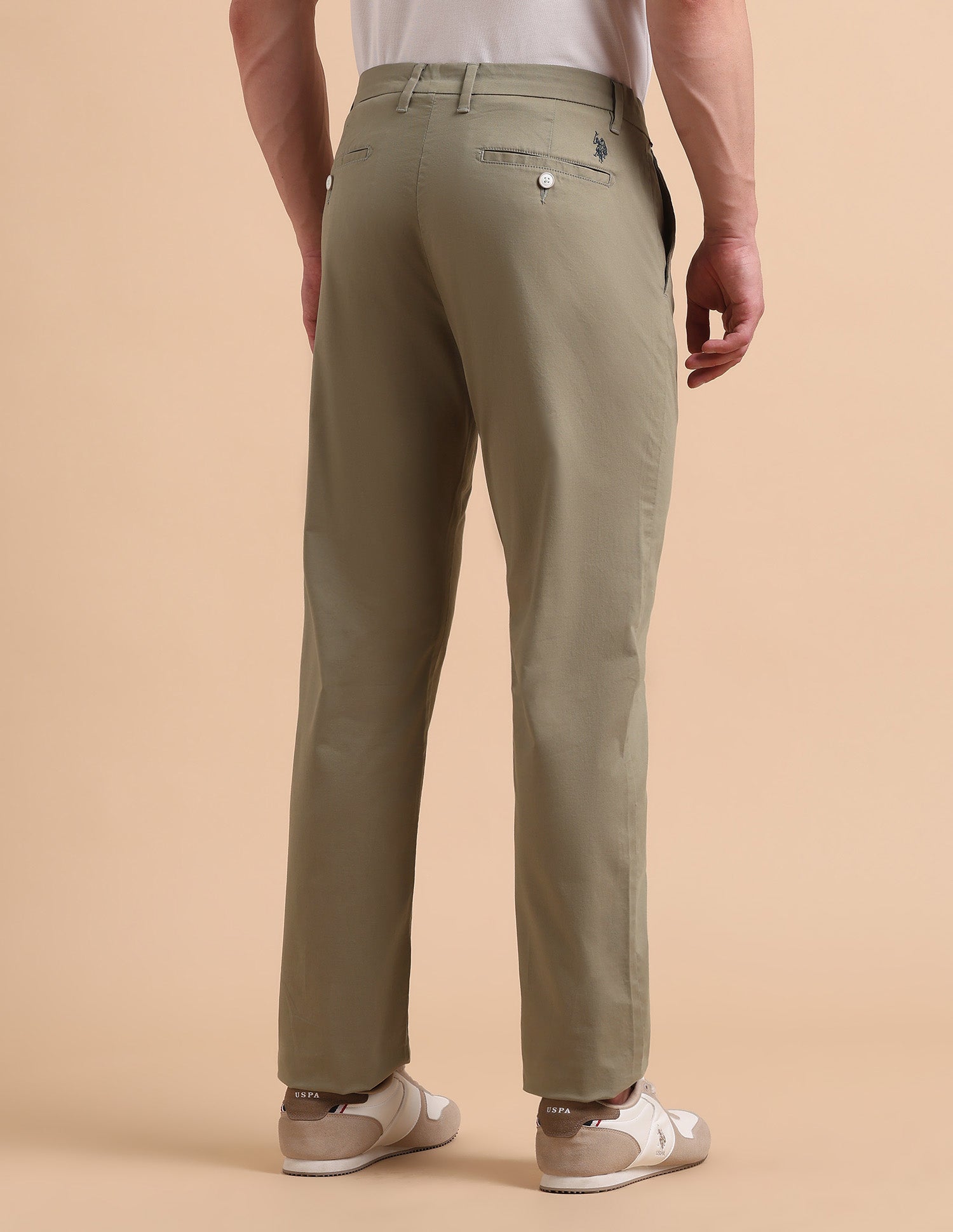 Satin Slim Fit Trousers Khaki - U.S. POLO ASSN. | Large