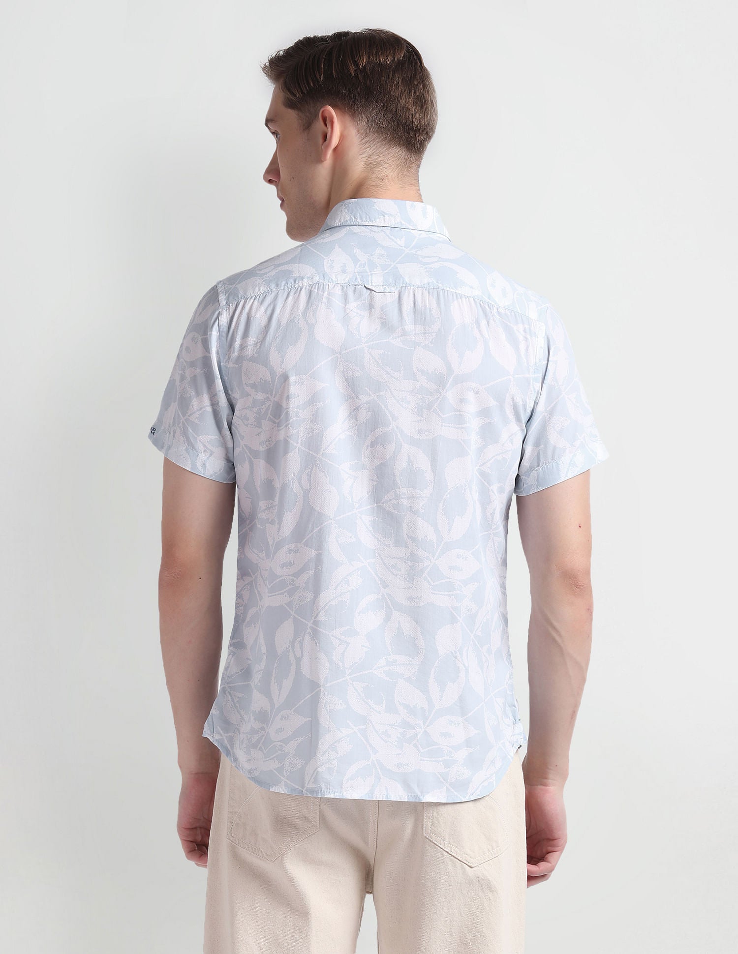 Floral Print Cotton Shirt Blue - U.S. Polo Assn. India | Large