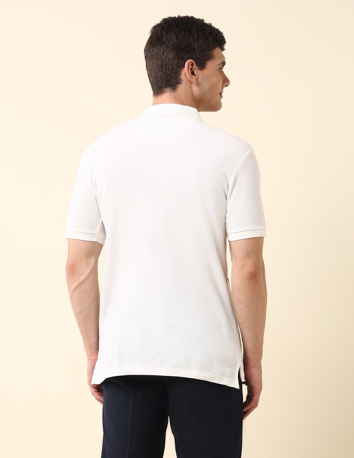 Vertical Striped Slim Fit Polo Shirt Off White - U.S. Polo Assn. India | Large