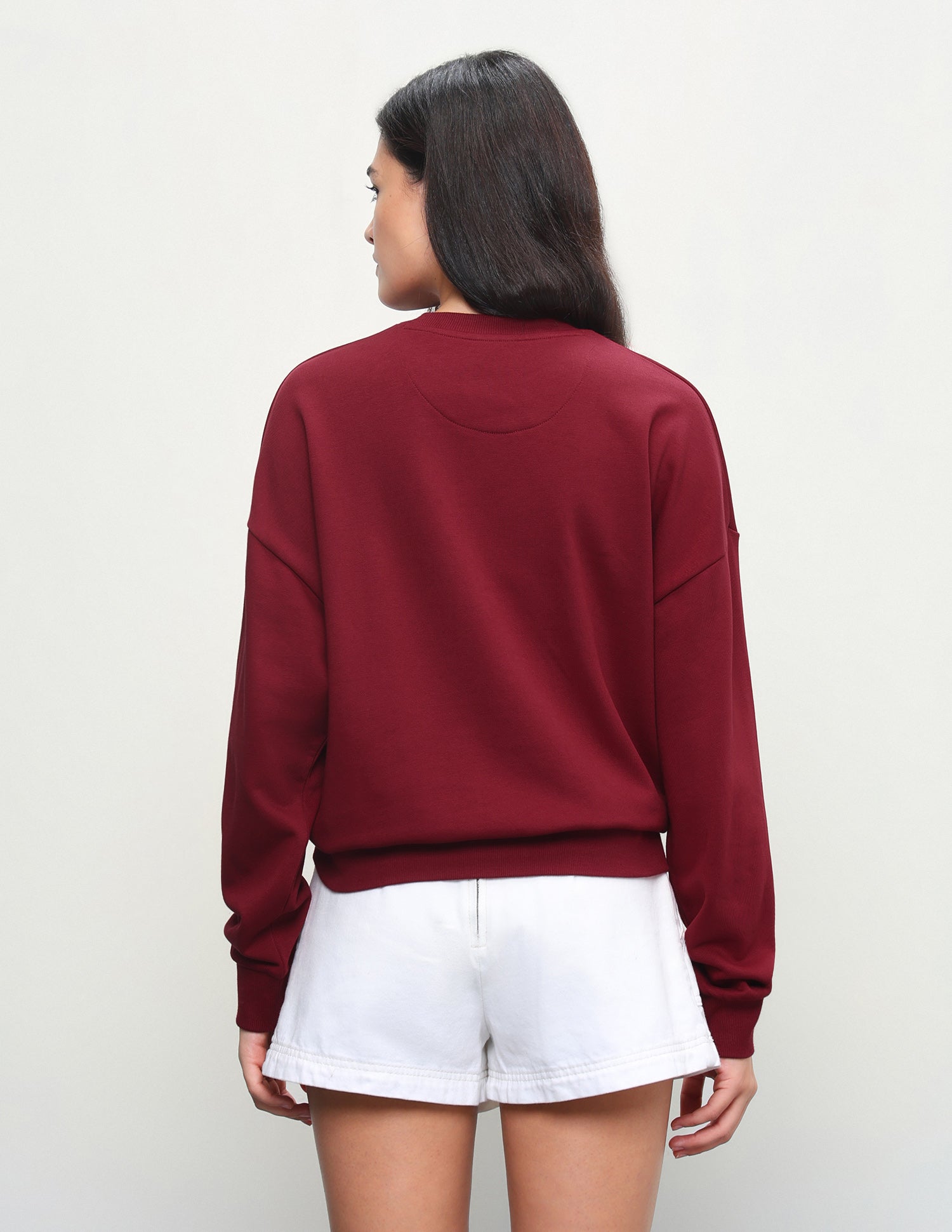 Graphic Brand Printed Oversized Fit Sweatshirt Dark Red - U.S. Polo Assn. India | Large