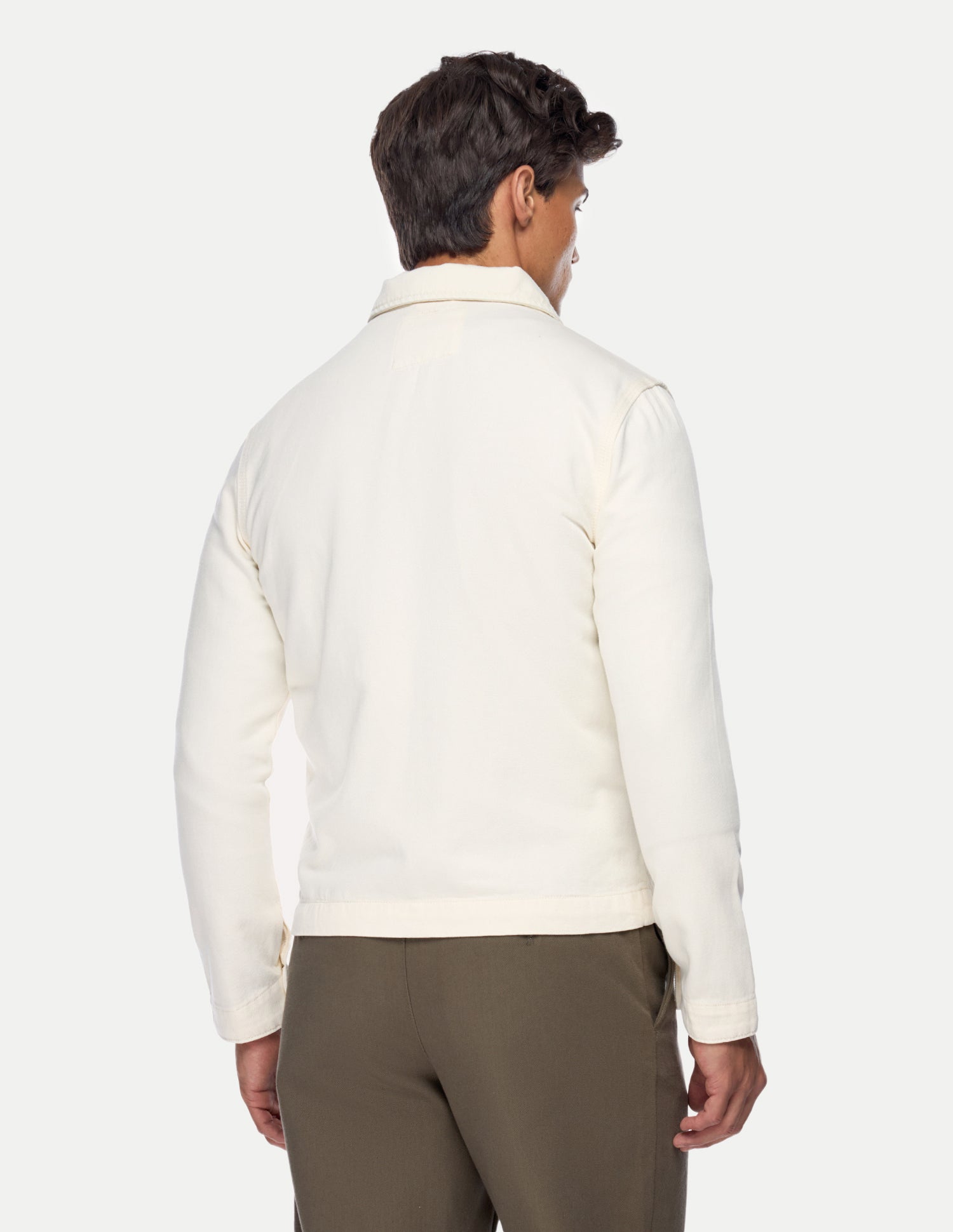 Solid Regular Fit Trucker Jacket Ecru - U.S. Polo Assn. India | Large