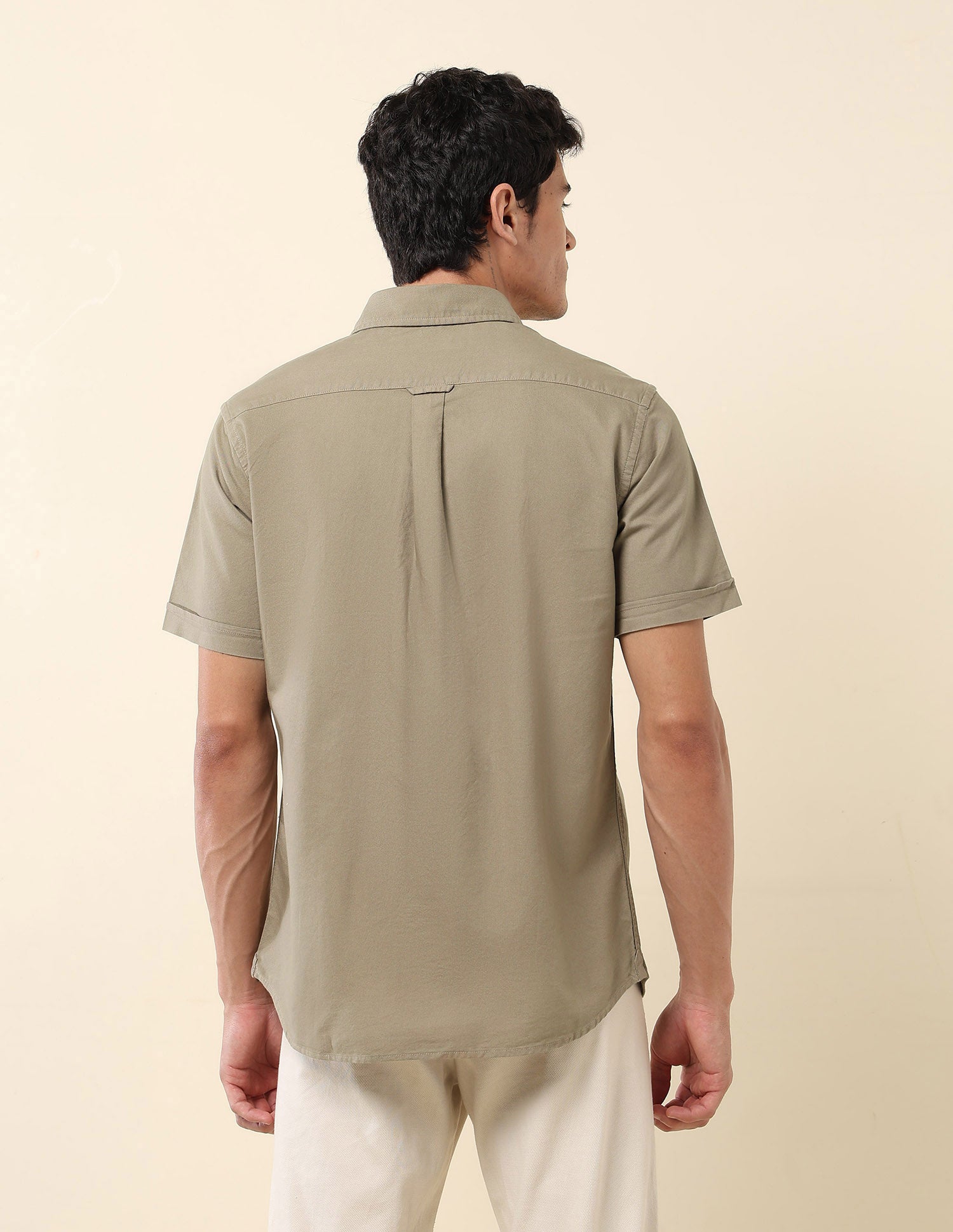 Tailored Fit Pure Cotton Oxford Shirt Olive - U.S. Polo Assn. India | Large