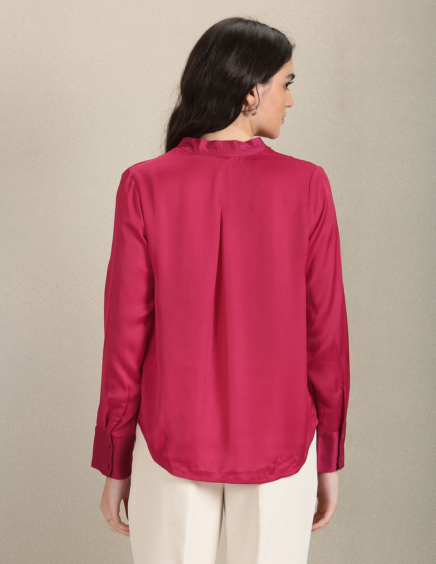 Surplice Neck Solid Top Dark Pink - U.S. POLO ASSN. | Large