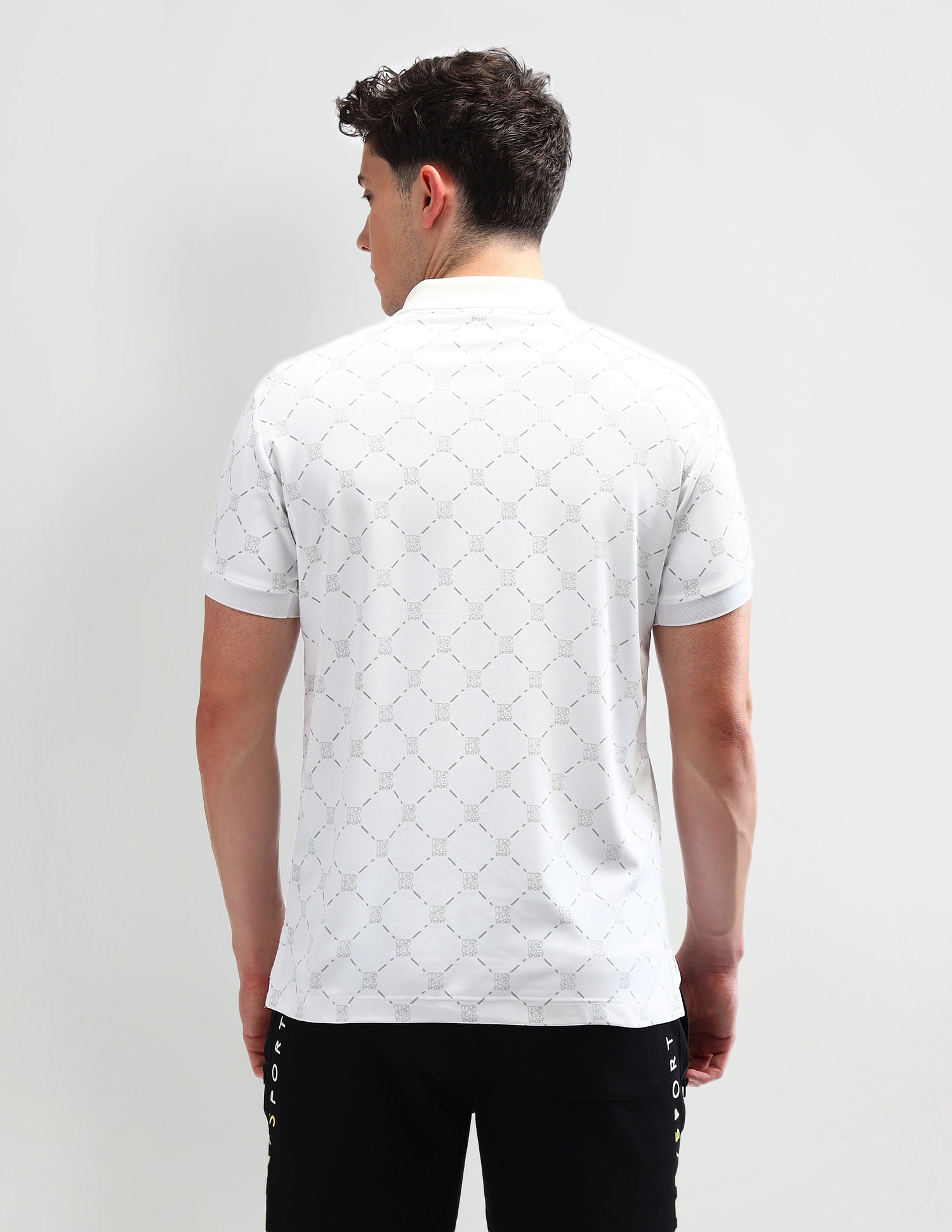 Slim Fit Printed Polo Shirt White - U.S. Polo Assn. India | Large