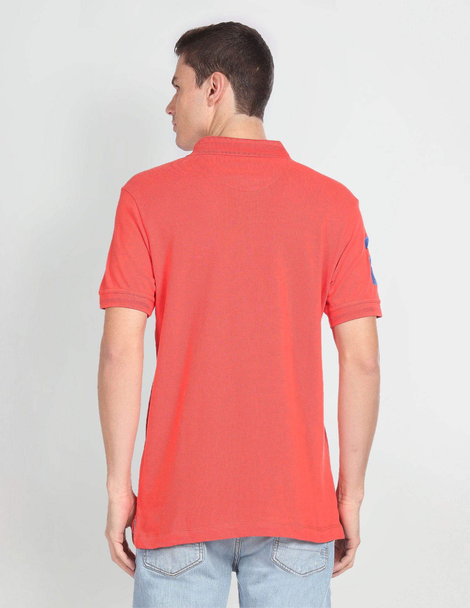 Cotton Solid Polo Shirt Orange - U.S. Polo Assn. India | Large
