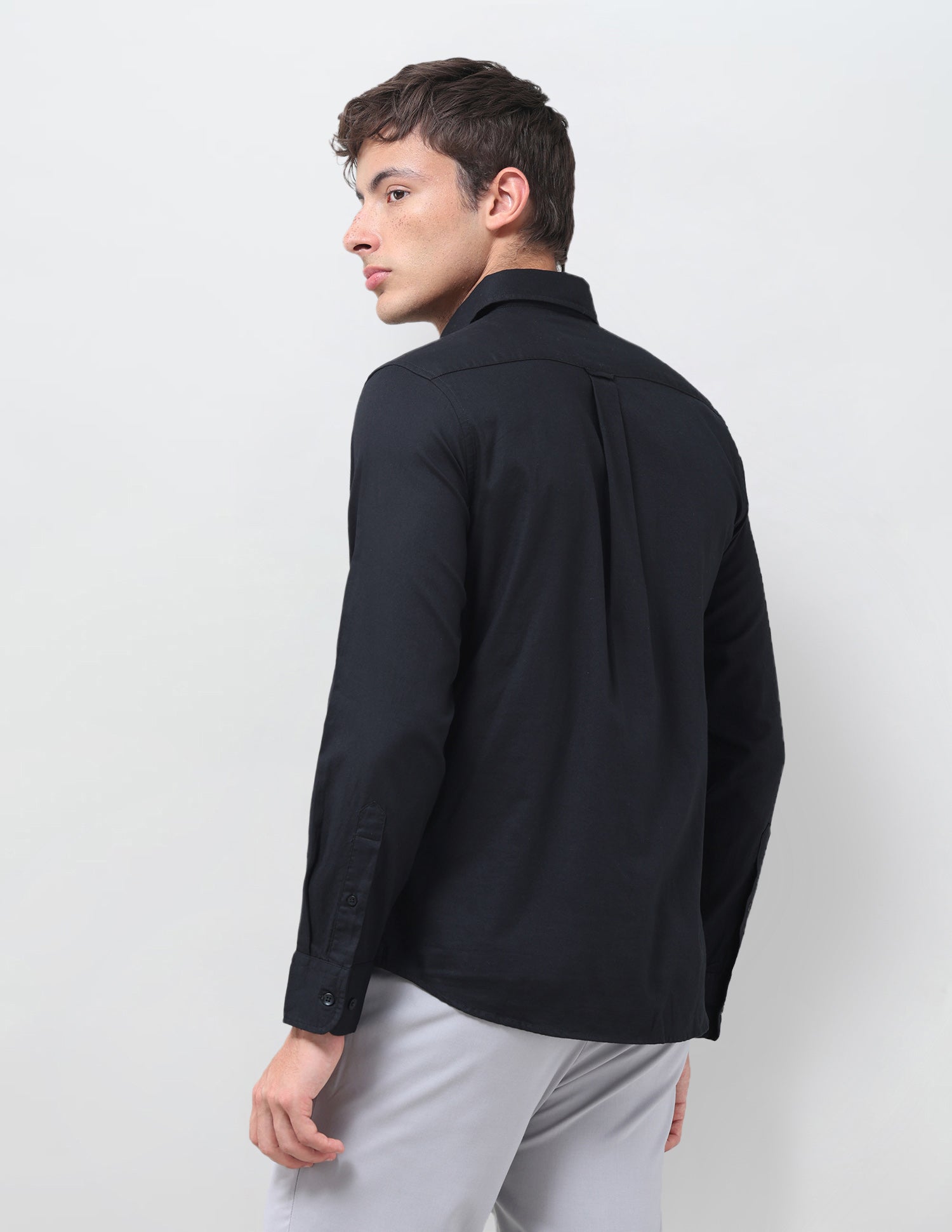 Solid Tailored Fit Shirt Black - U.S. Polo Assn. India | Large
