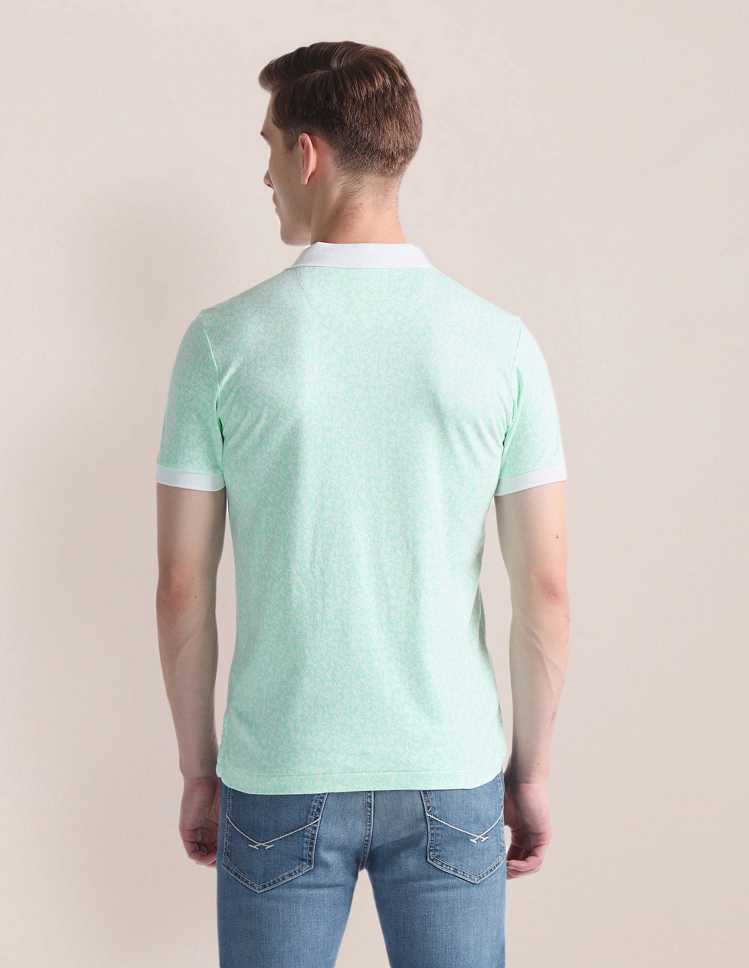 Tropical Print Logo Polo Shirt Green - U.S. Polo Assn. India | Large