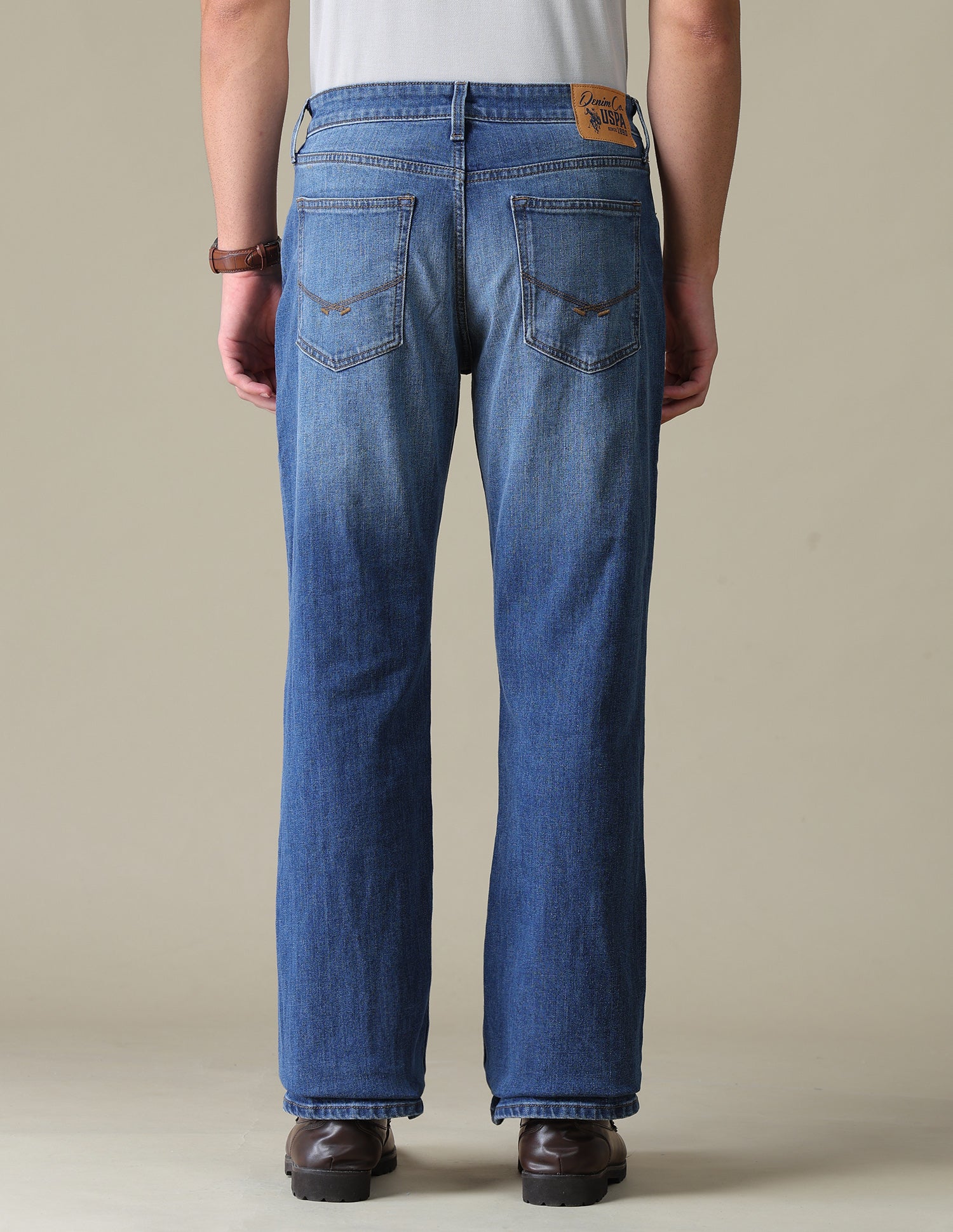 Connor Bootcut Fit Blue Jeans Mid Blue - U.S. Polo Assn. India | Large
