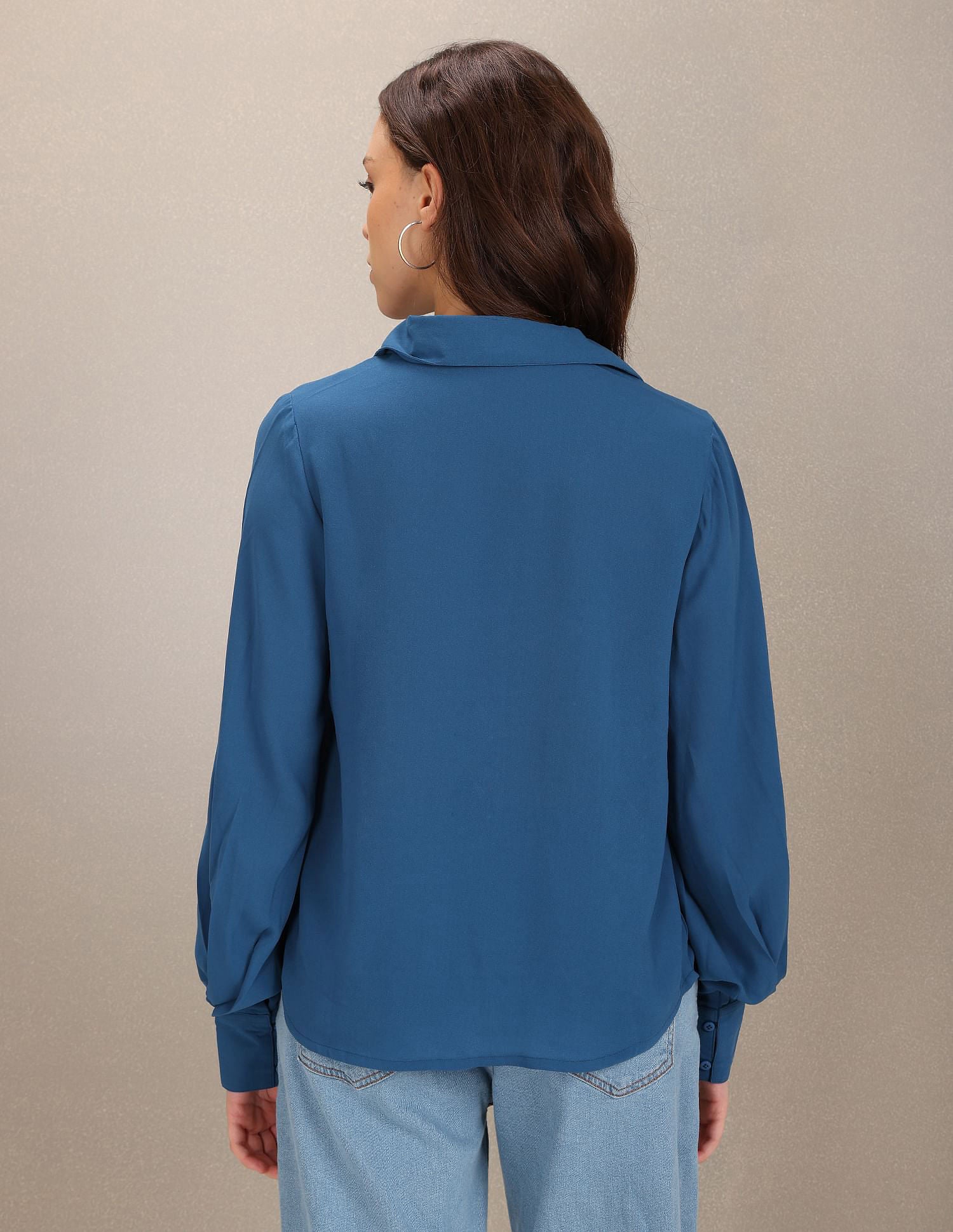 Long Sleeve Solid Top Blue - U.S. POLO ASSN. | Large