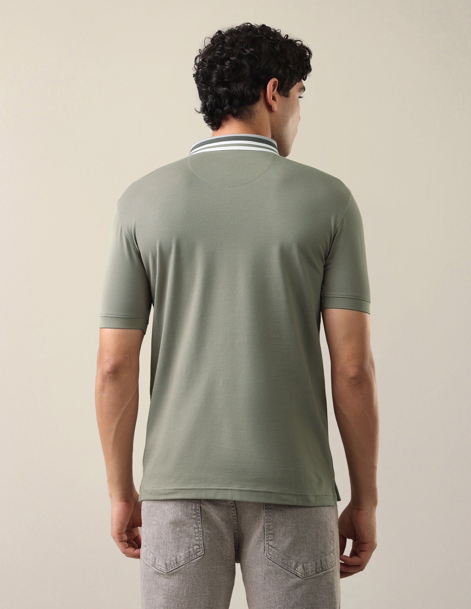 Solid Slim Fit Polo Shirt Sage - U.S. Polo Assn. India | Large