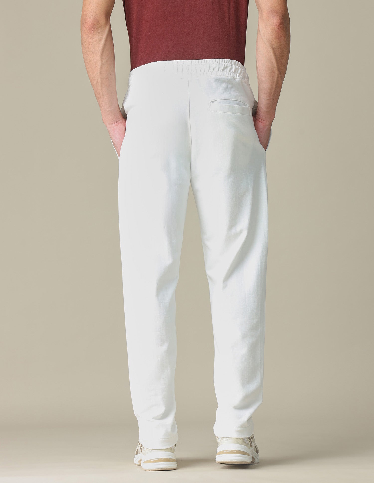 Brand Embossed Regular Fit Track Pants Ivory - U.S. POLO ASSN. | Large