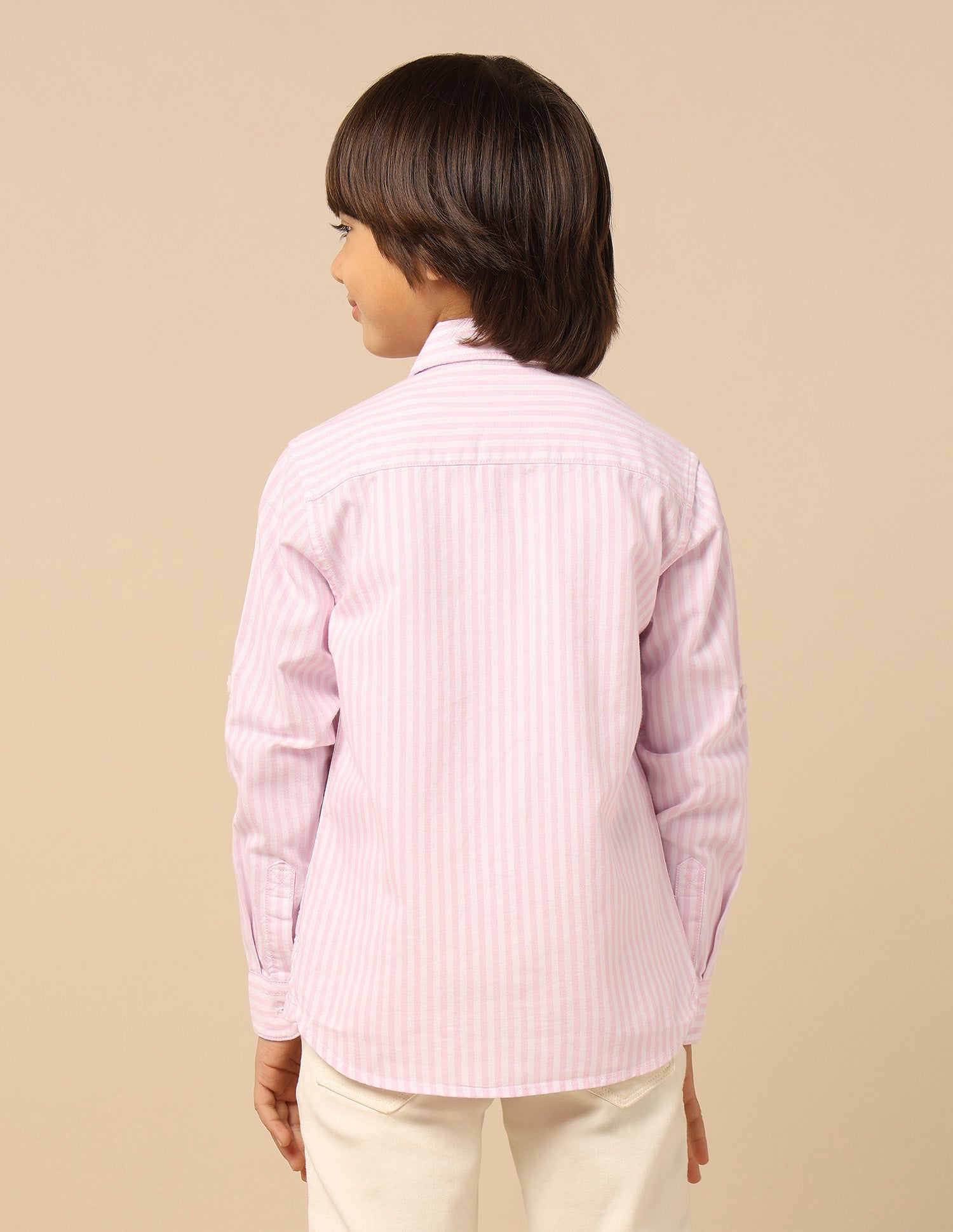 Boys Brand Embroidered Oxford Shirt Light Pink - U.S. POLO ASSN. | Large