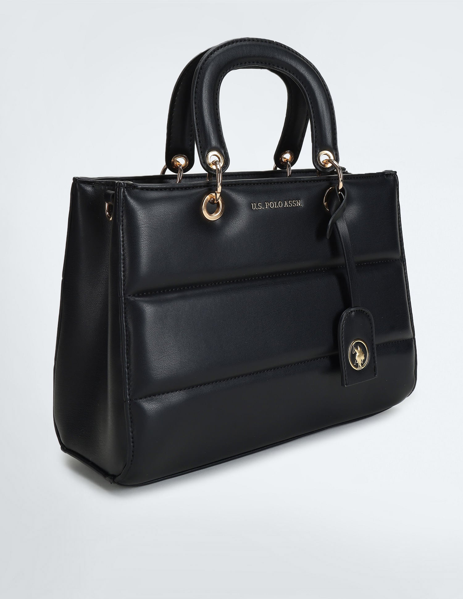 City Girl Quilted Hand Bag Black - U.S. POLO ASSN. | Large