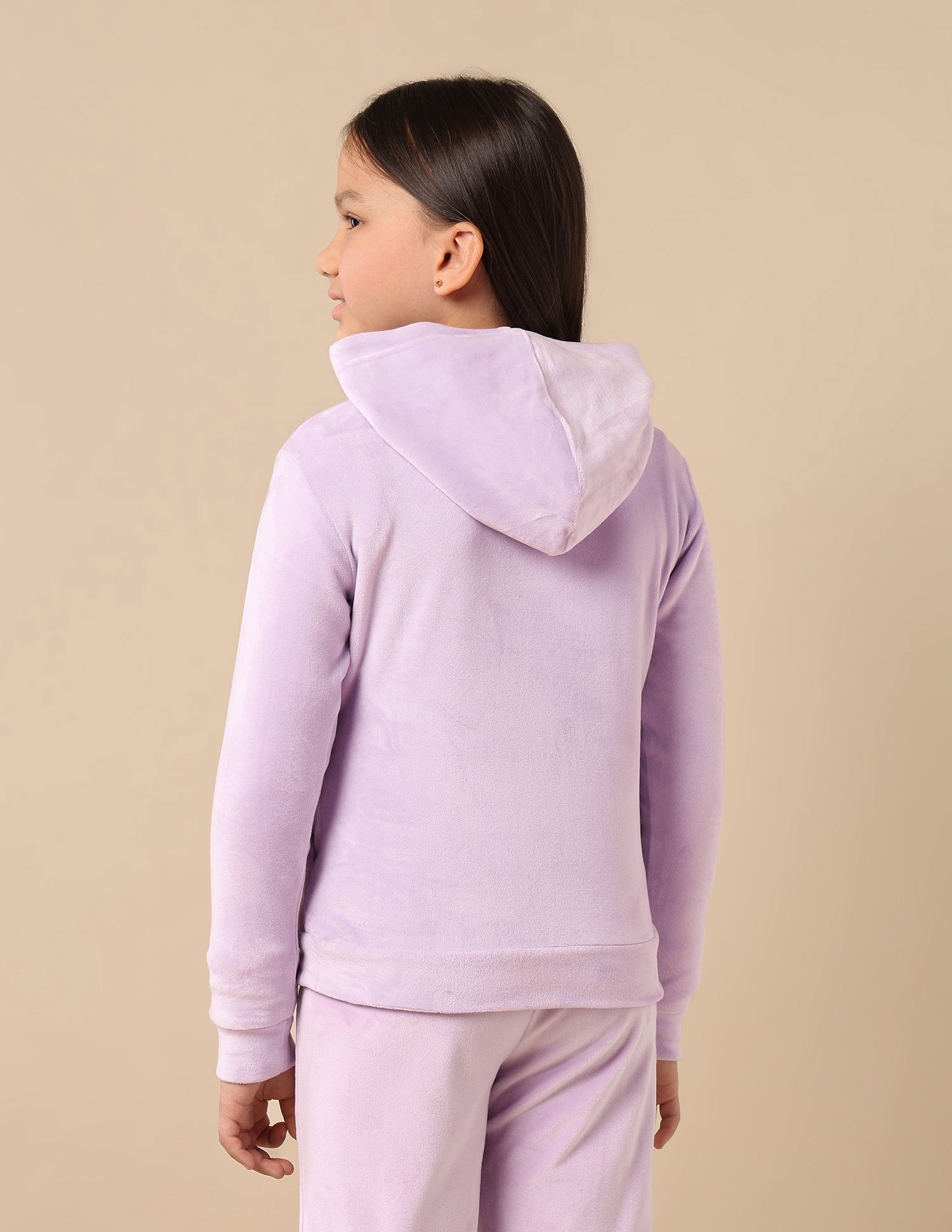Girls Embroidered Logo Hooded Sweatshirt Light Purple - U.S. POLO ASSN. | Large