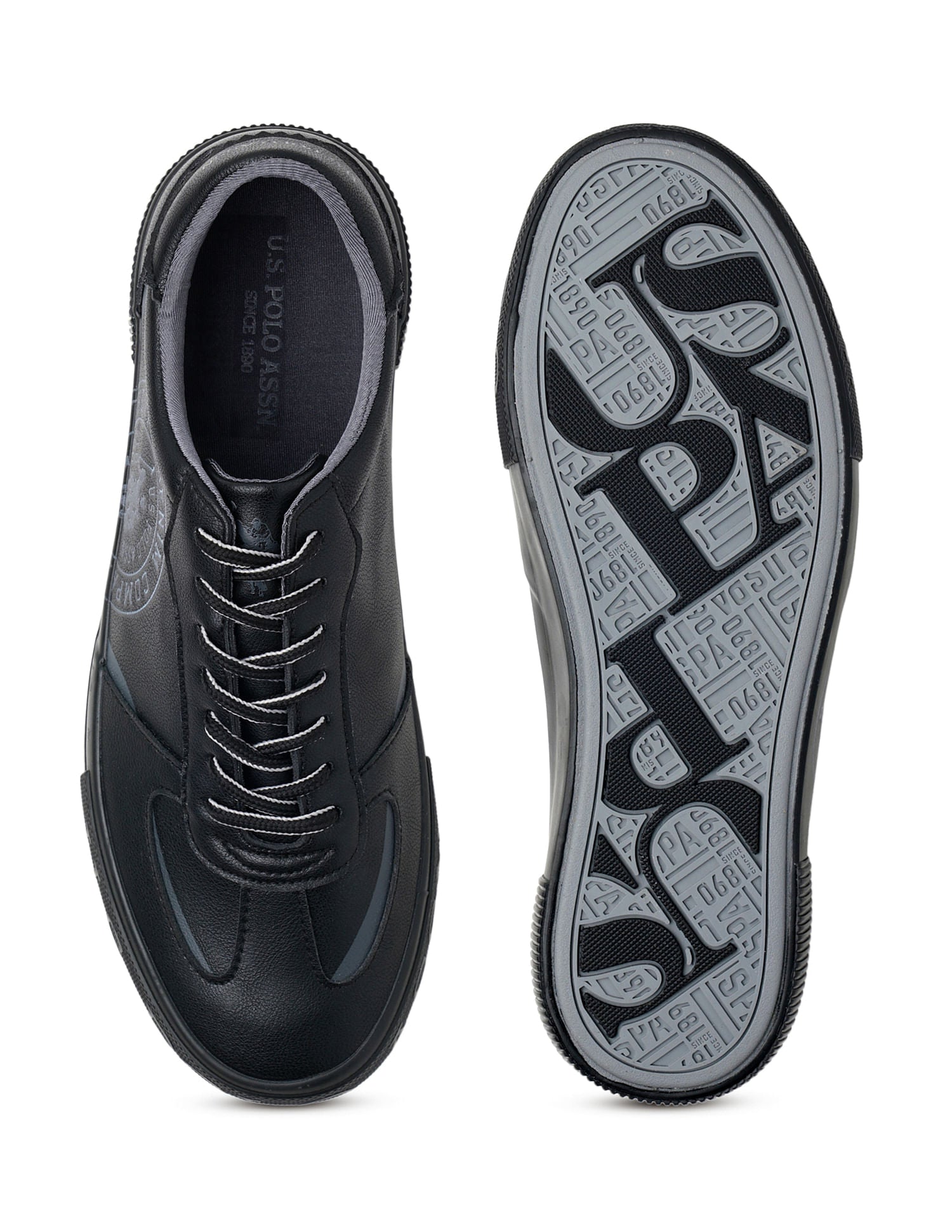 Men Brand Print Rens Sneakers Black - U.S. POLO ASSN. | Large