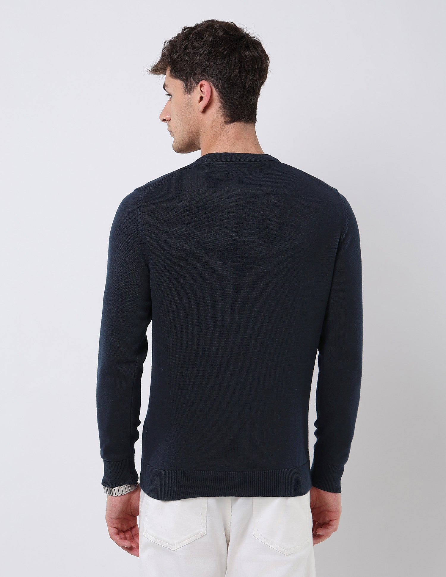 Brand Patterned Knit Regular Fit Sweater Navy - U.S. POLO ASSN. | Large