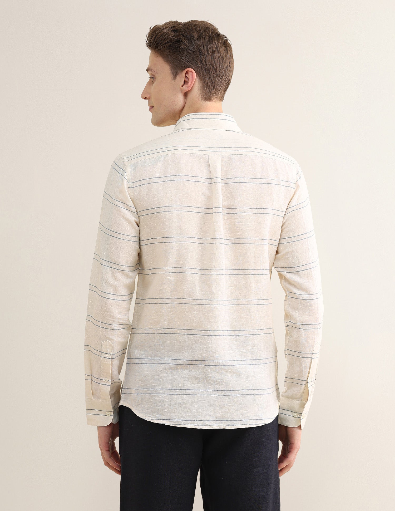 Horizontal Striped Regular Fit Shirt Ivory - U.S. Polo Assn. India | Large