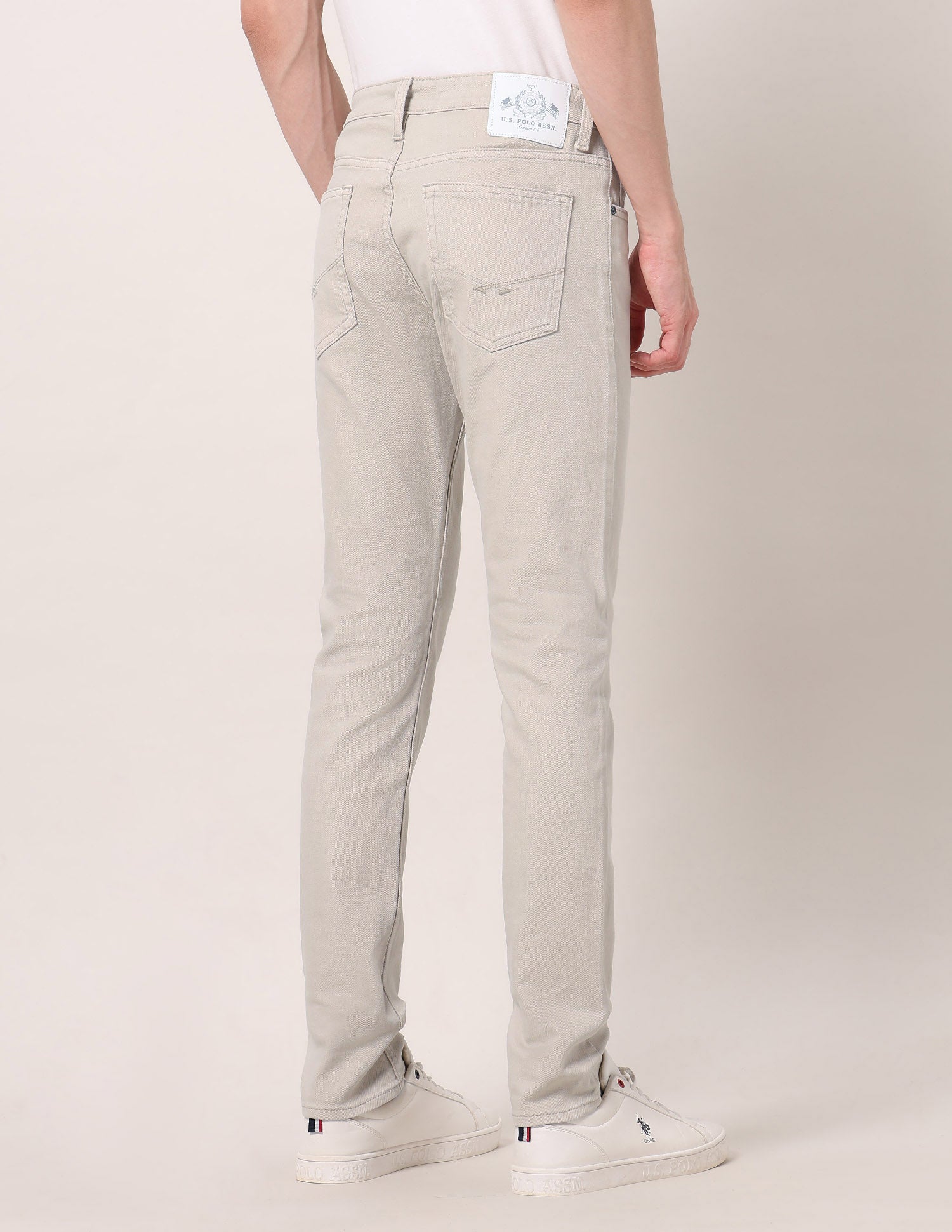 Brandon Slim Tapered Fit Beige Jeans Light Beige - U.S. POLO ASSN. | Large