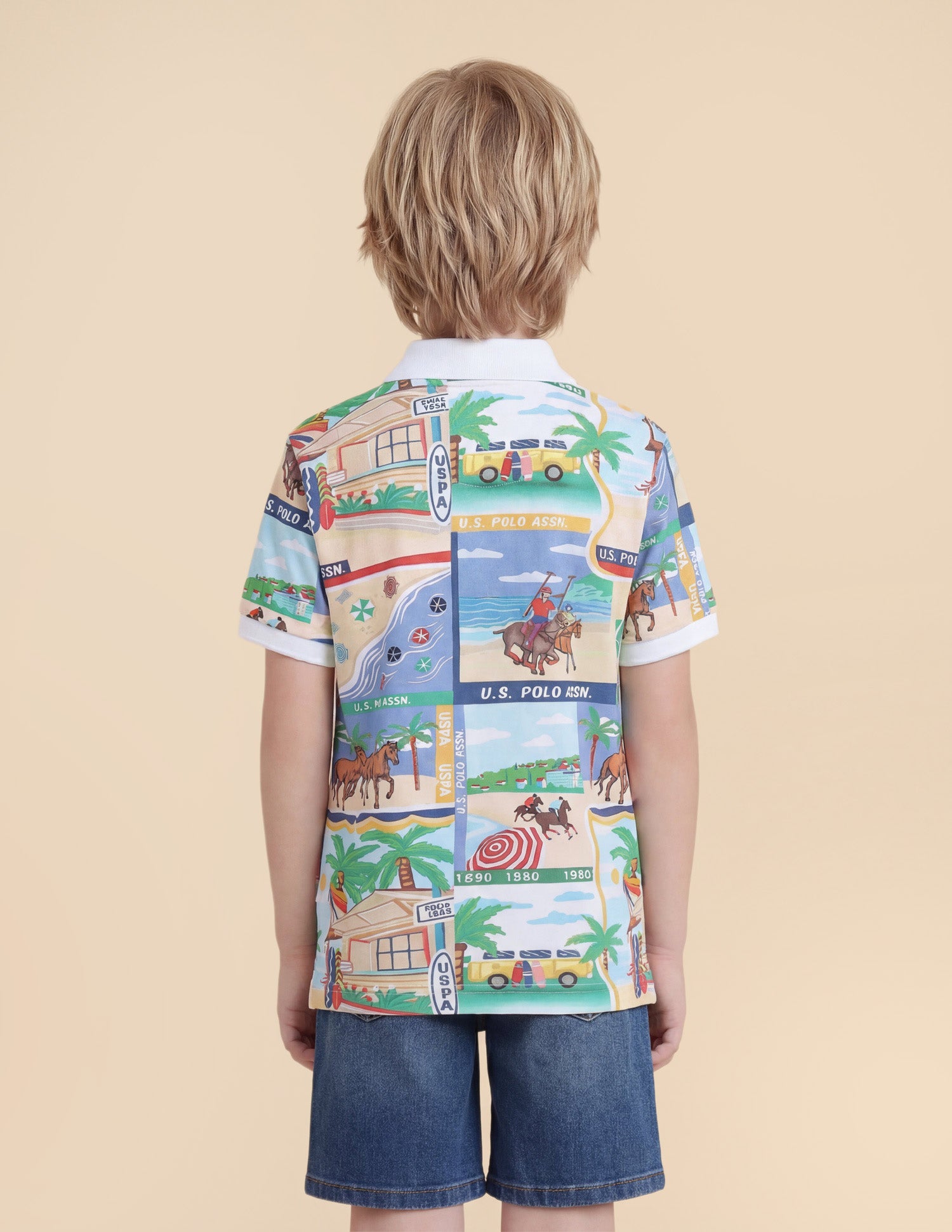 Boys Graphic Printed Regular Fit Polo Shirt Multi2 - U.S. Polo Assn. India | Large