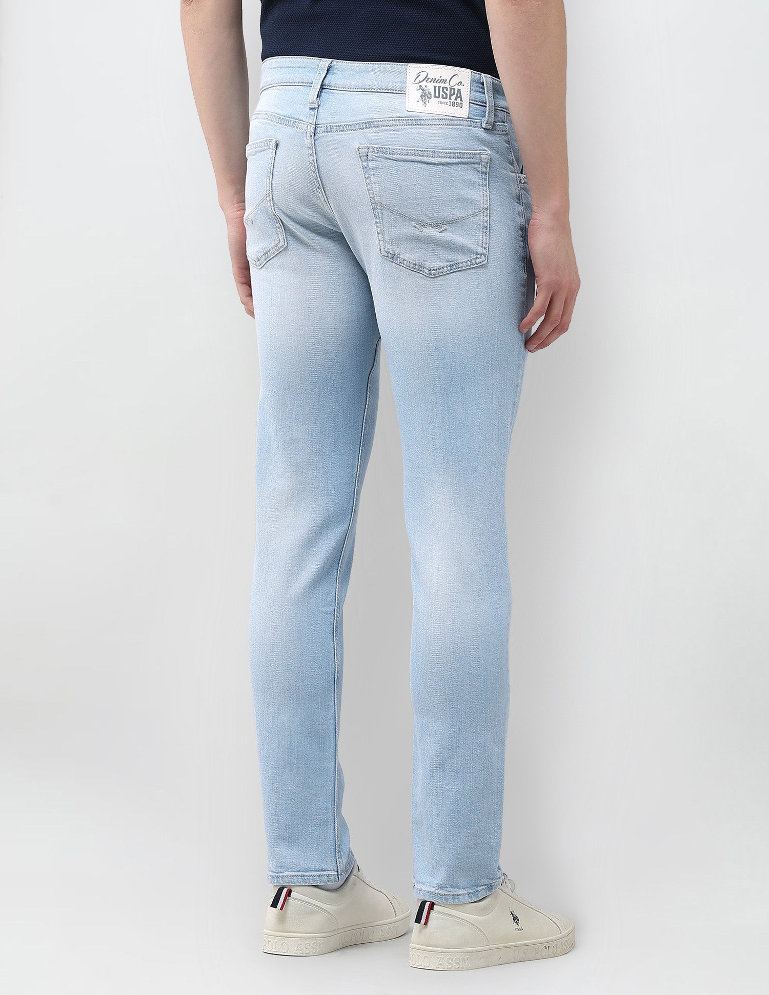 Brandon Slim Tapered Fit Blue Jeans Light Blue - U.S. Polo Assn. India | Large
