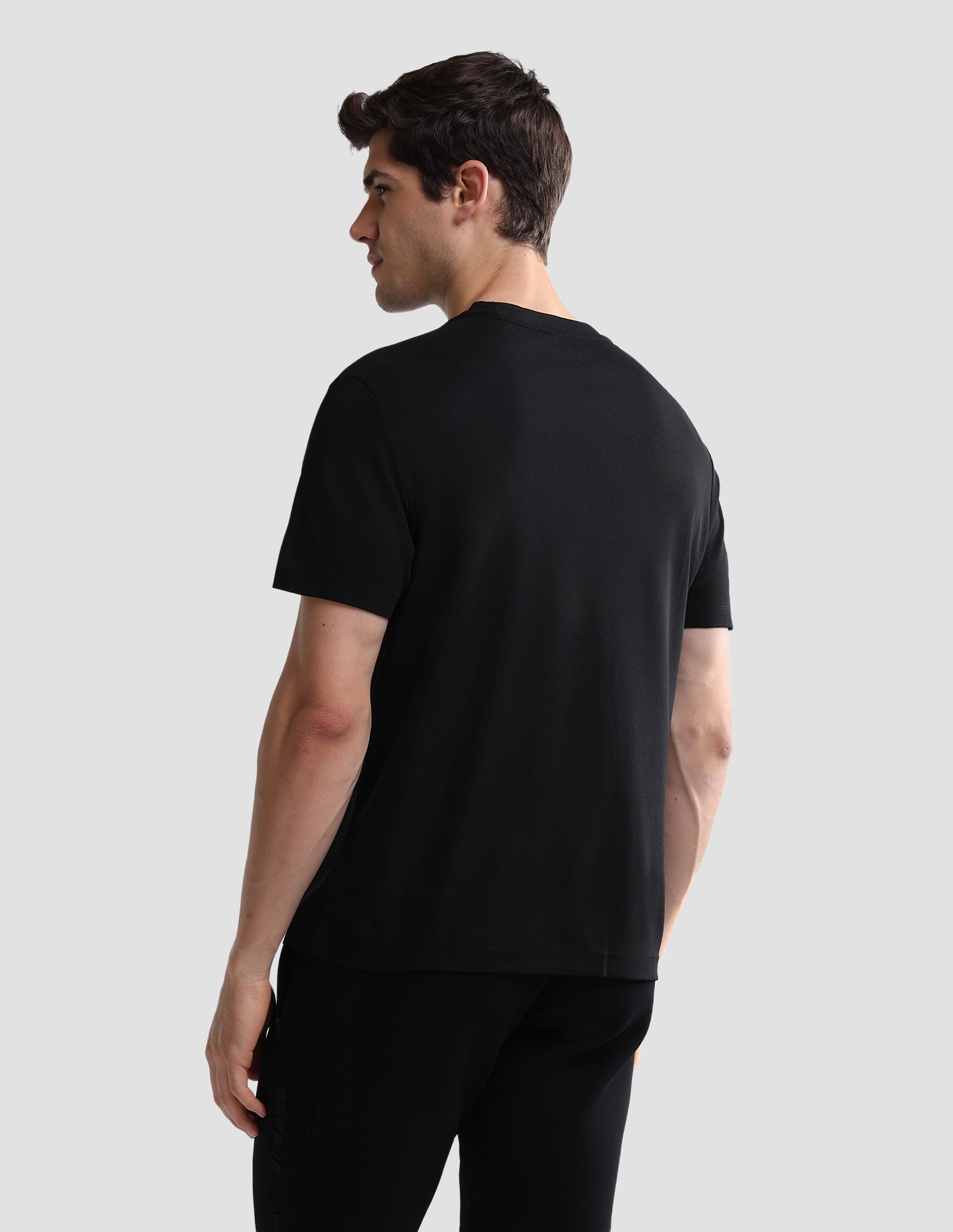 Solid Slim Fit Active T-Shirt Black - U.S. Polo Assn. India | Large