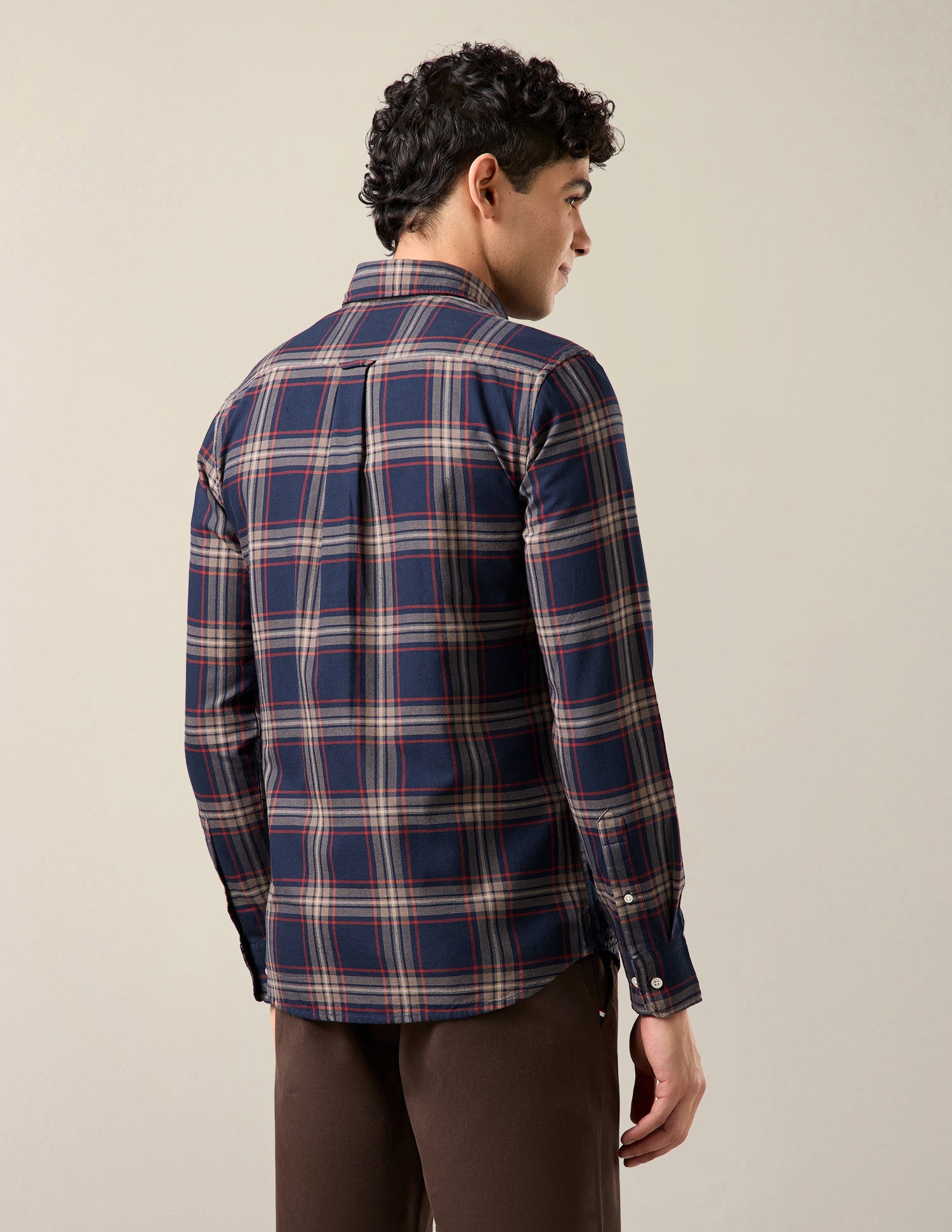 Grid Tattersall Checked Regular Fit Shirt Navy - U.S. Polo Assn. India | Large