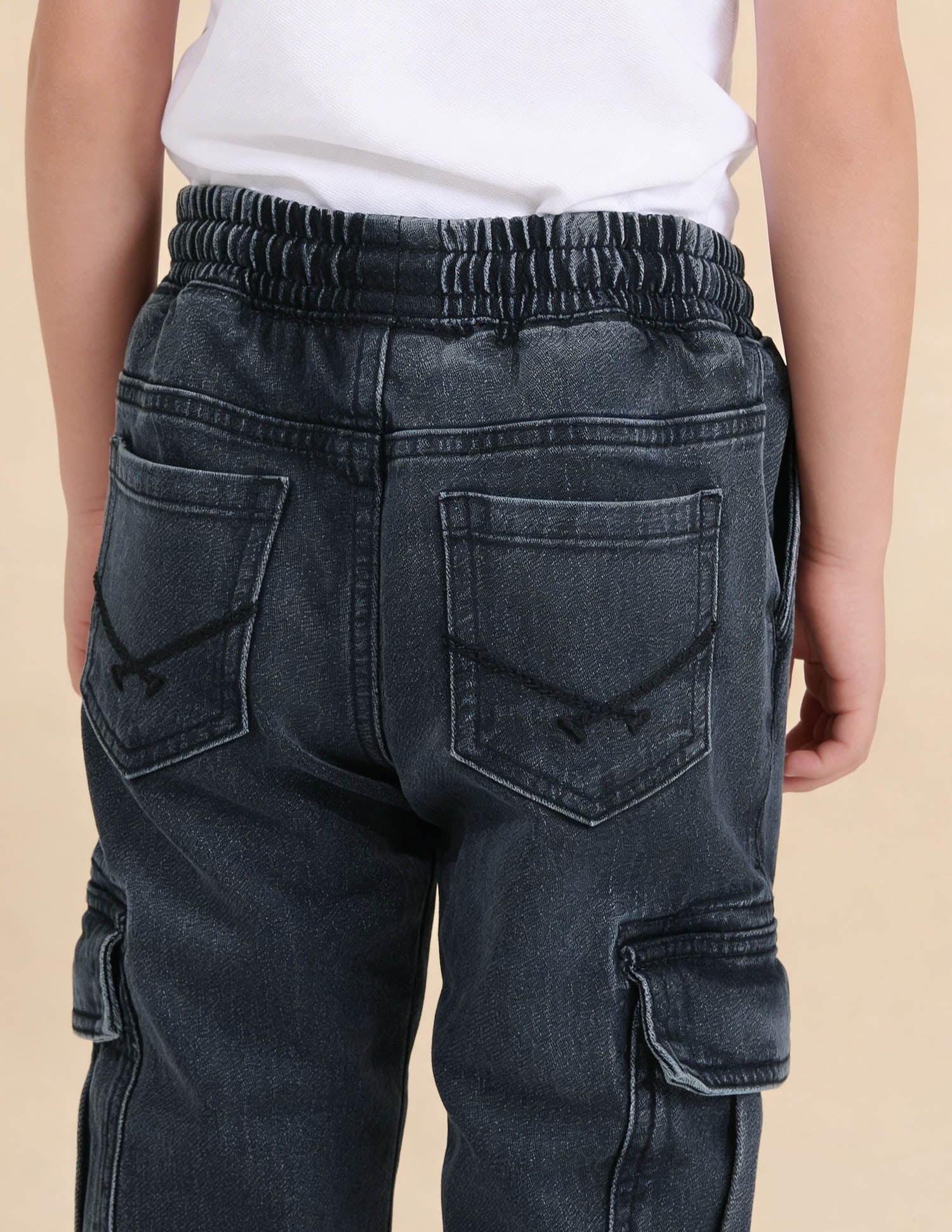 Mid Rise Regular Fit Cargo Jeans Dark Grey - U.S. Polo Assn. India | Large