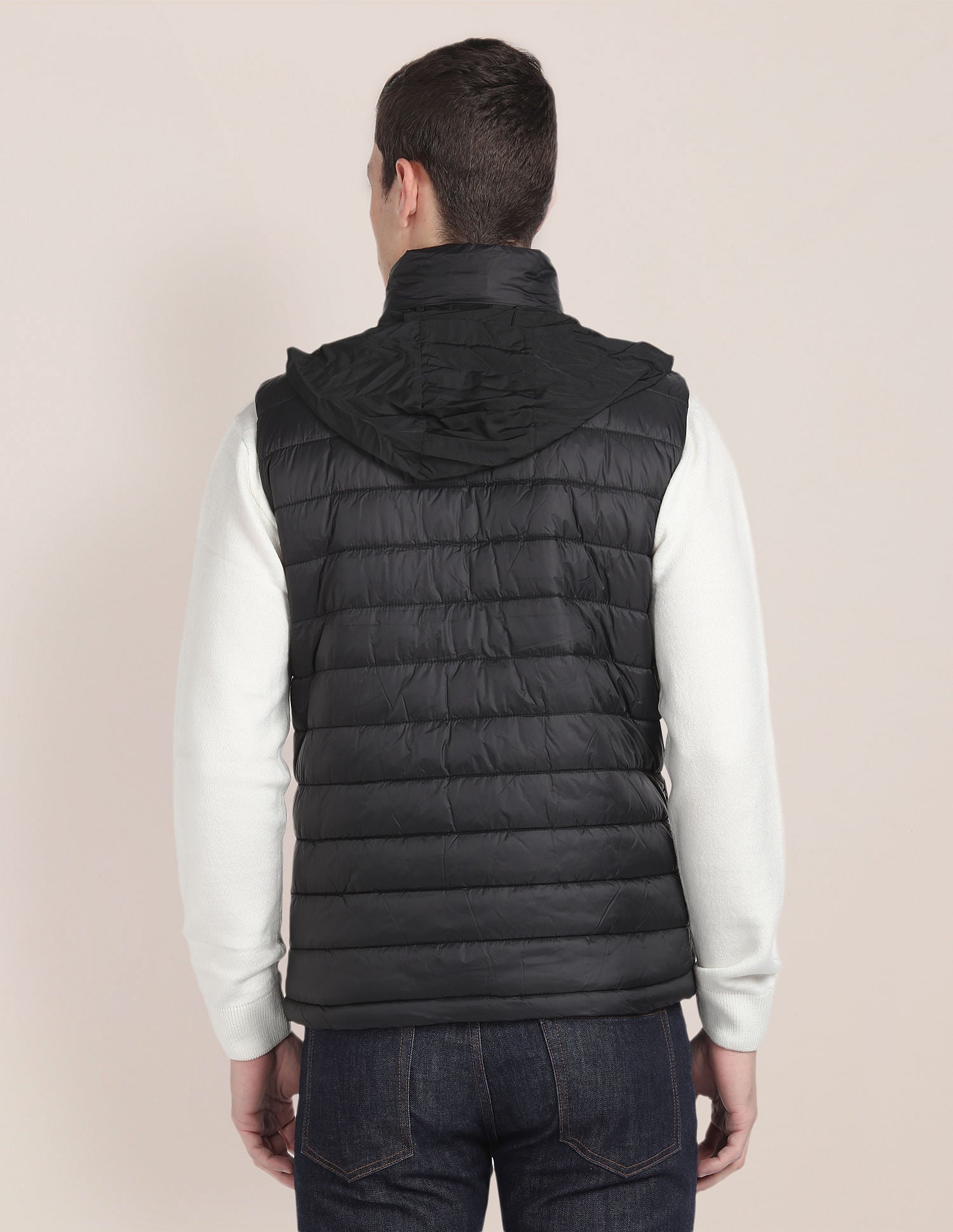 Concealed Hood Sleeveless Jacket Black - U.S. POLO ASSN. | Large