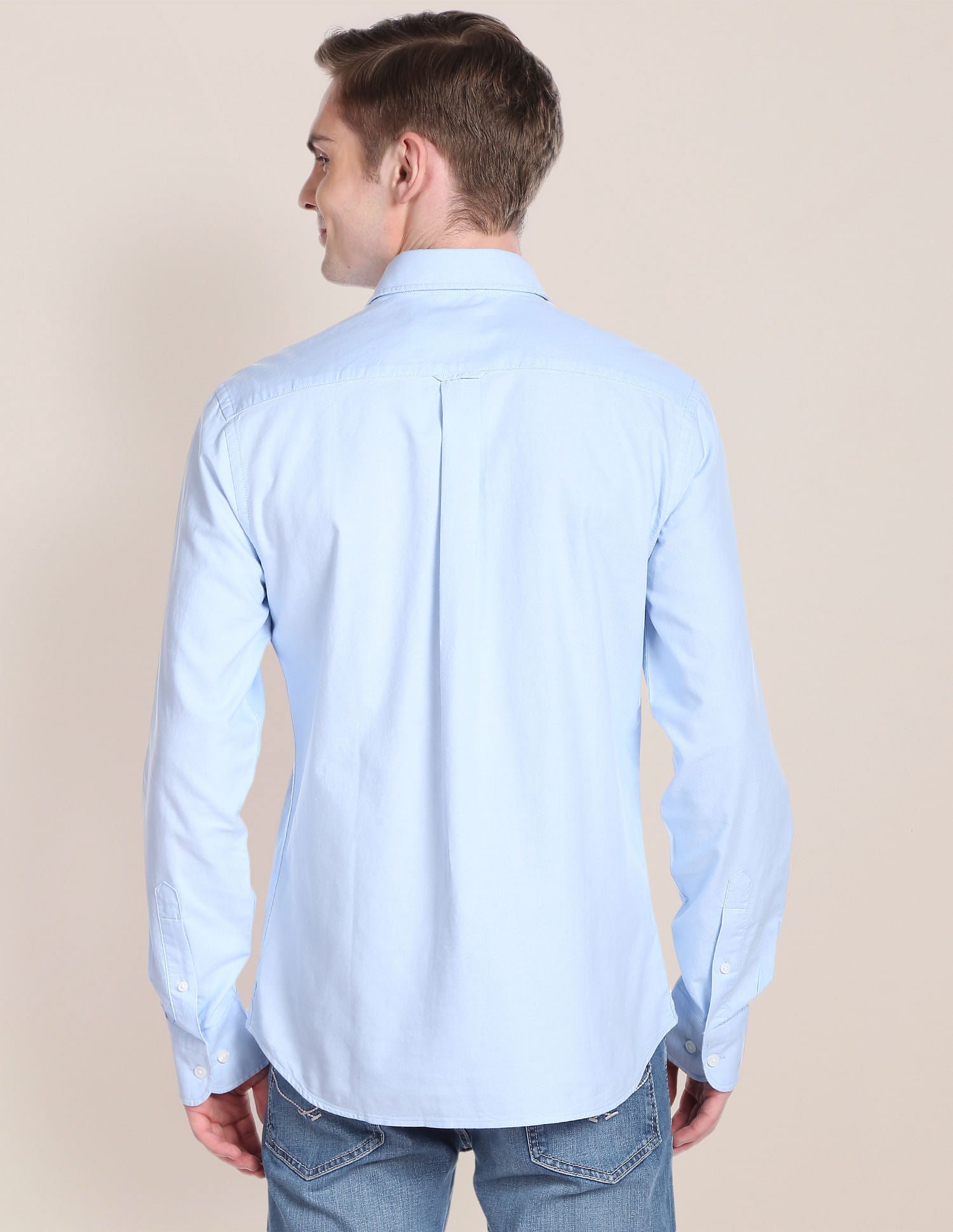 Cut And Sew Oxford Shirt Blue - U.S. Polo Assn. India | Large