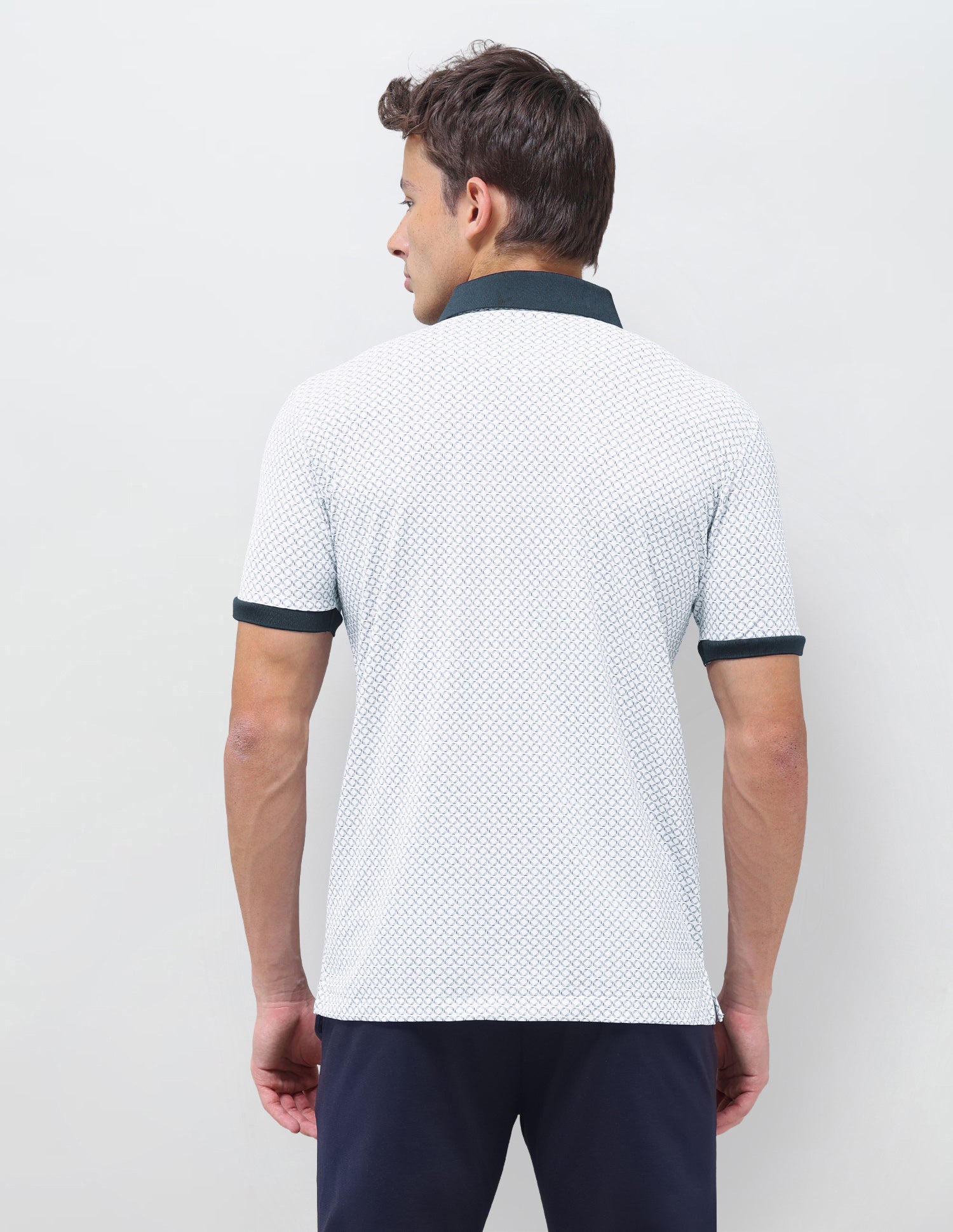 Geometric Printed Slim Fit Polo Shirt White - U.S. Polo Assn. India | Large