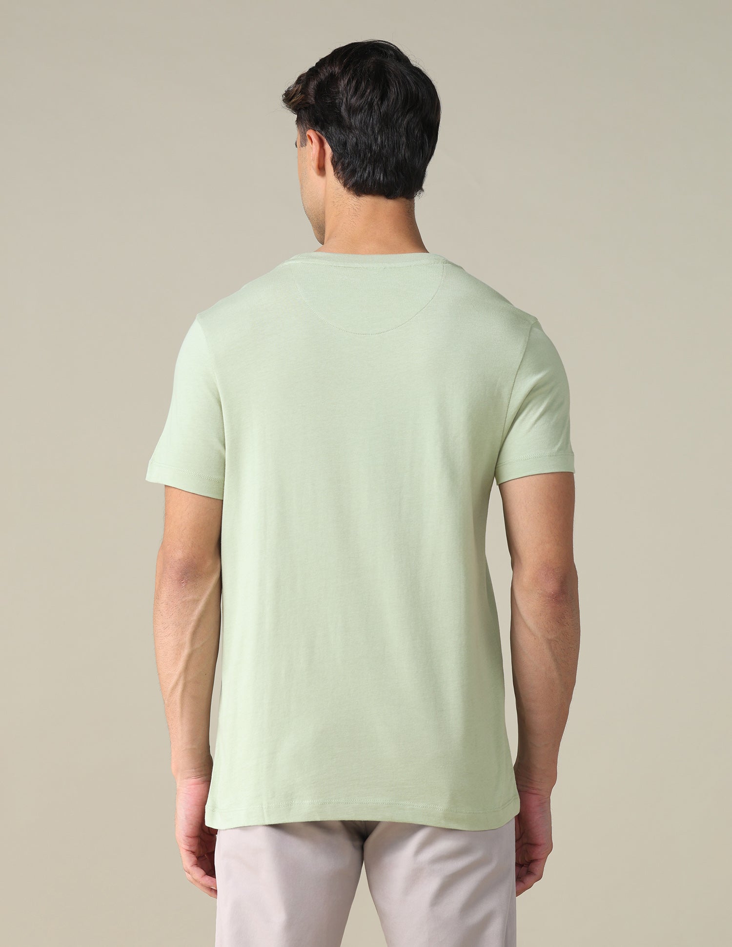 Regular Fit Solid T-shirt Light Olive - U.S. Polo Assn. India | Large